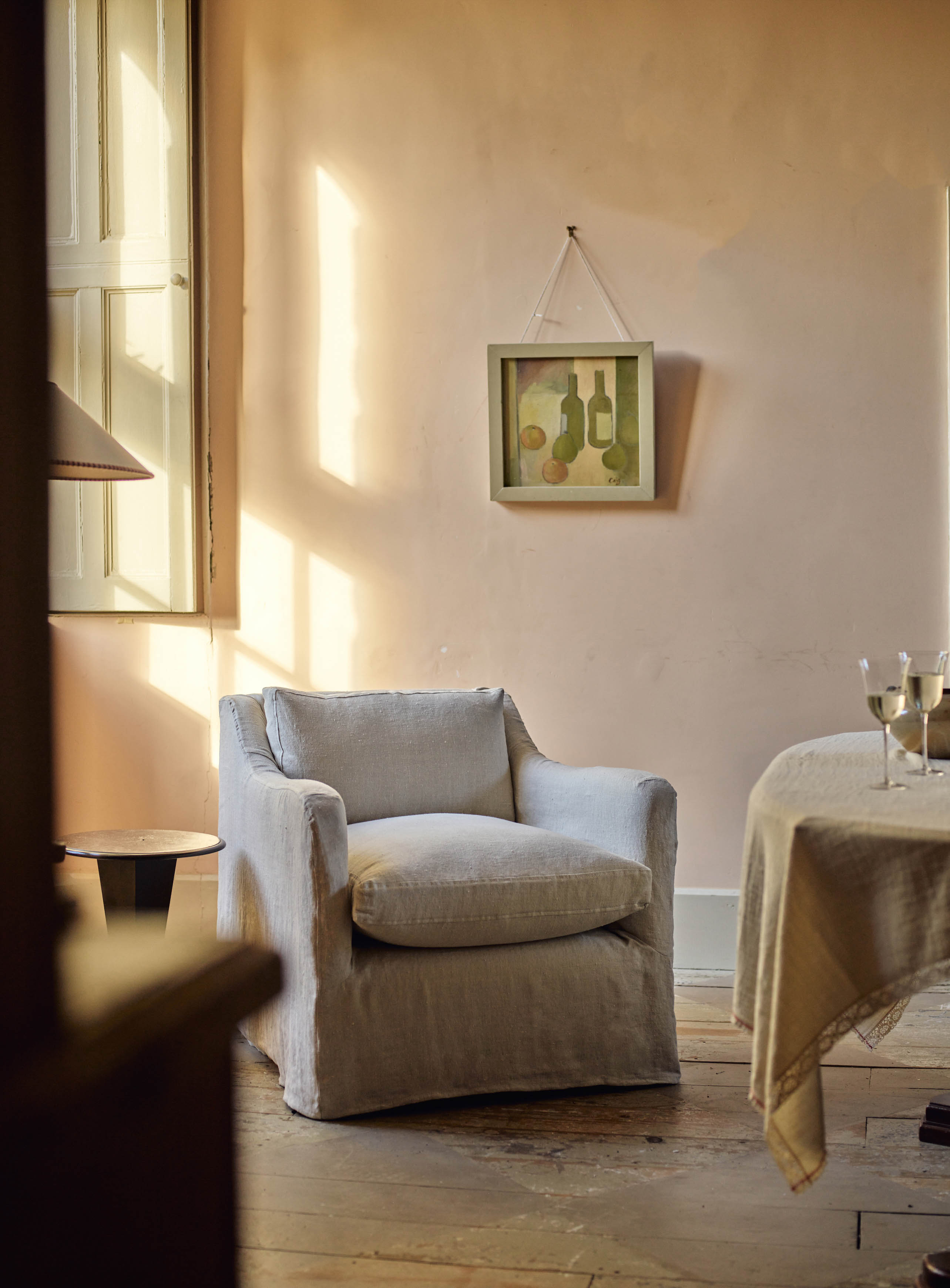 Warren Loose Cover Armchair, Flax Linen Rowen & Wren