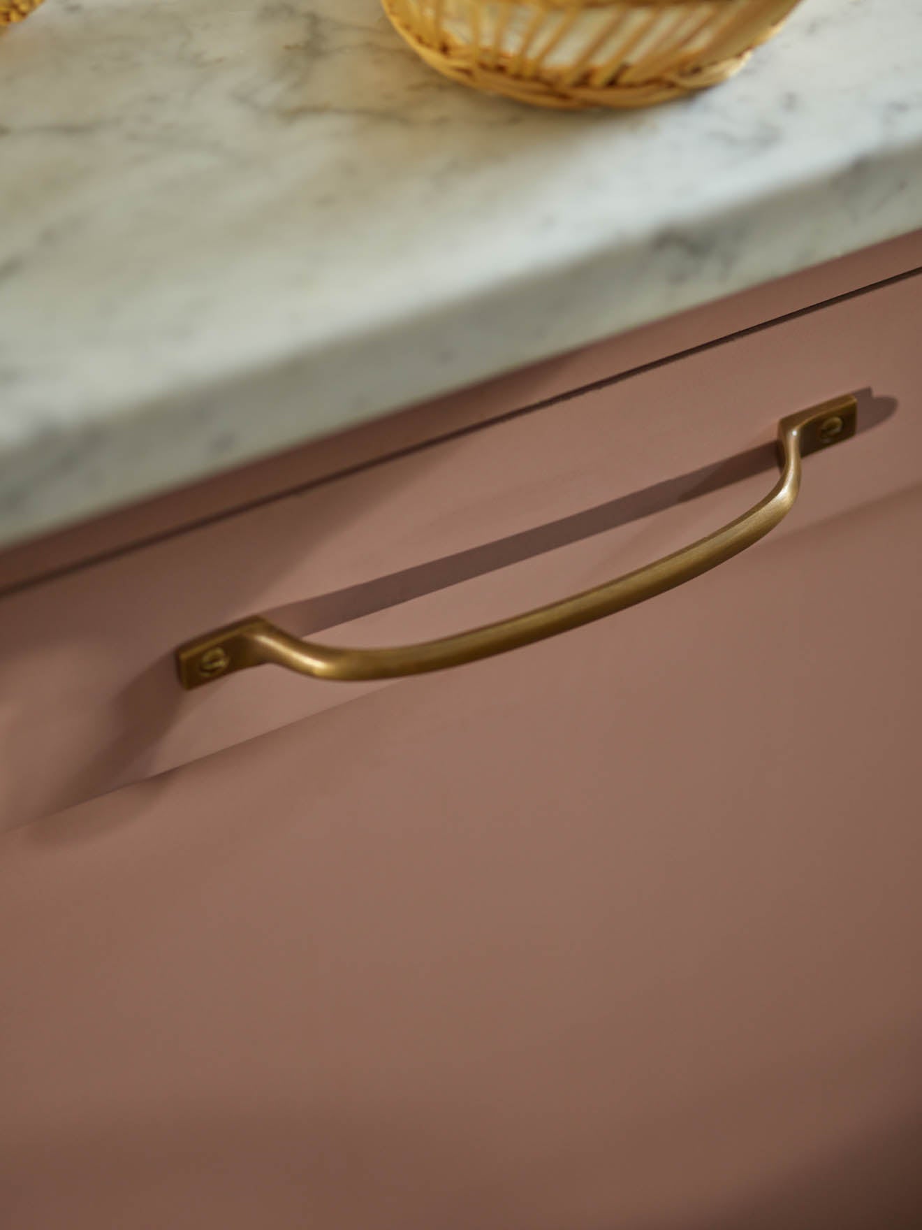 Grove Pull Handle, Long, Antique Brass