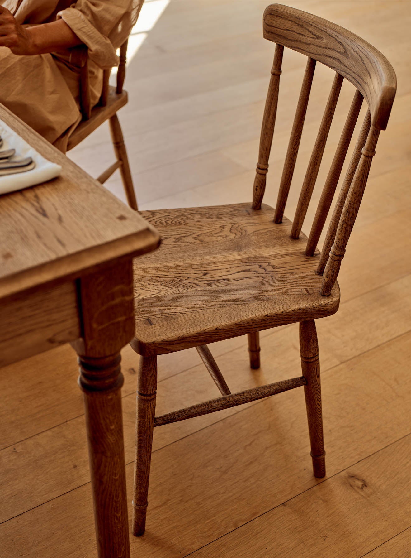 Turner Spindle Back Solid Oak Dining Chair | Rowen & Wren