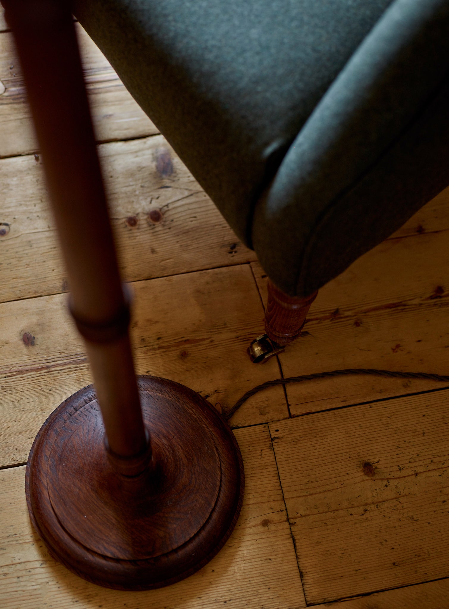 Edwin Oak Floor Lamp, Dark Oiled