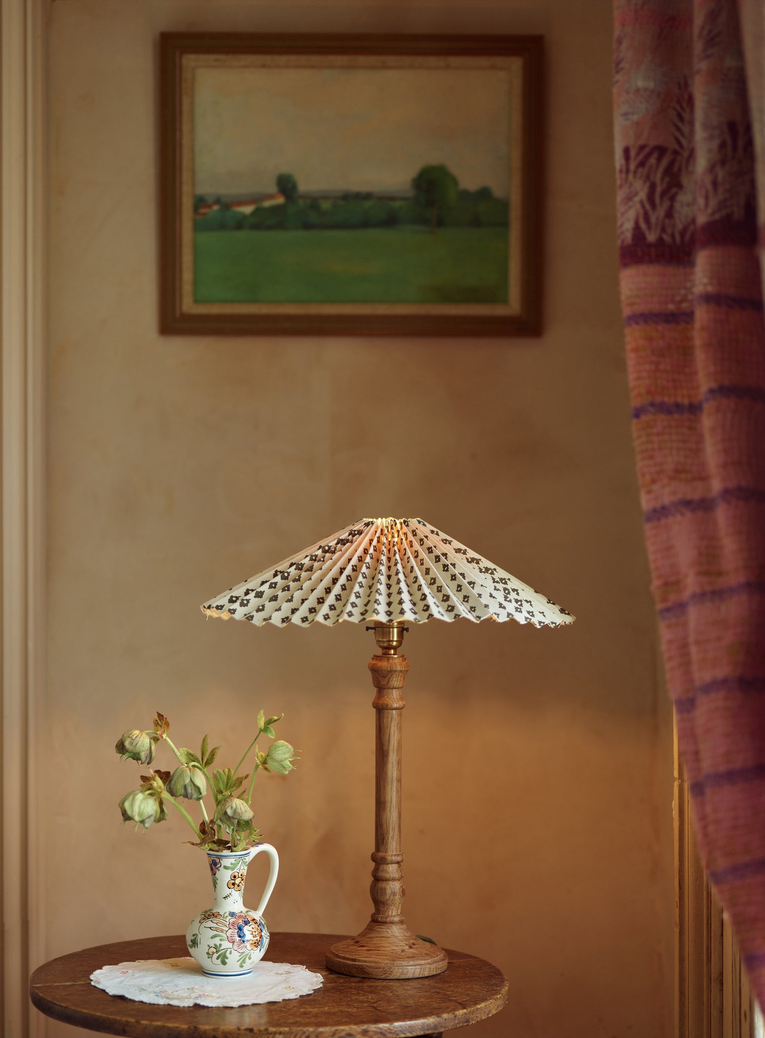 Edwin Oak Table Lamp, Light Oiled