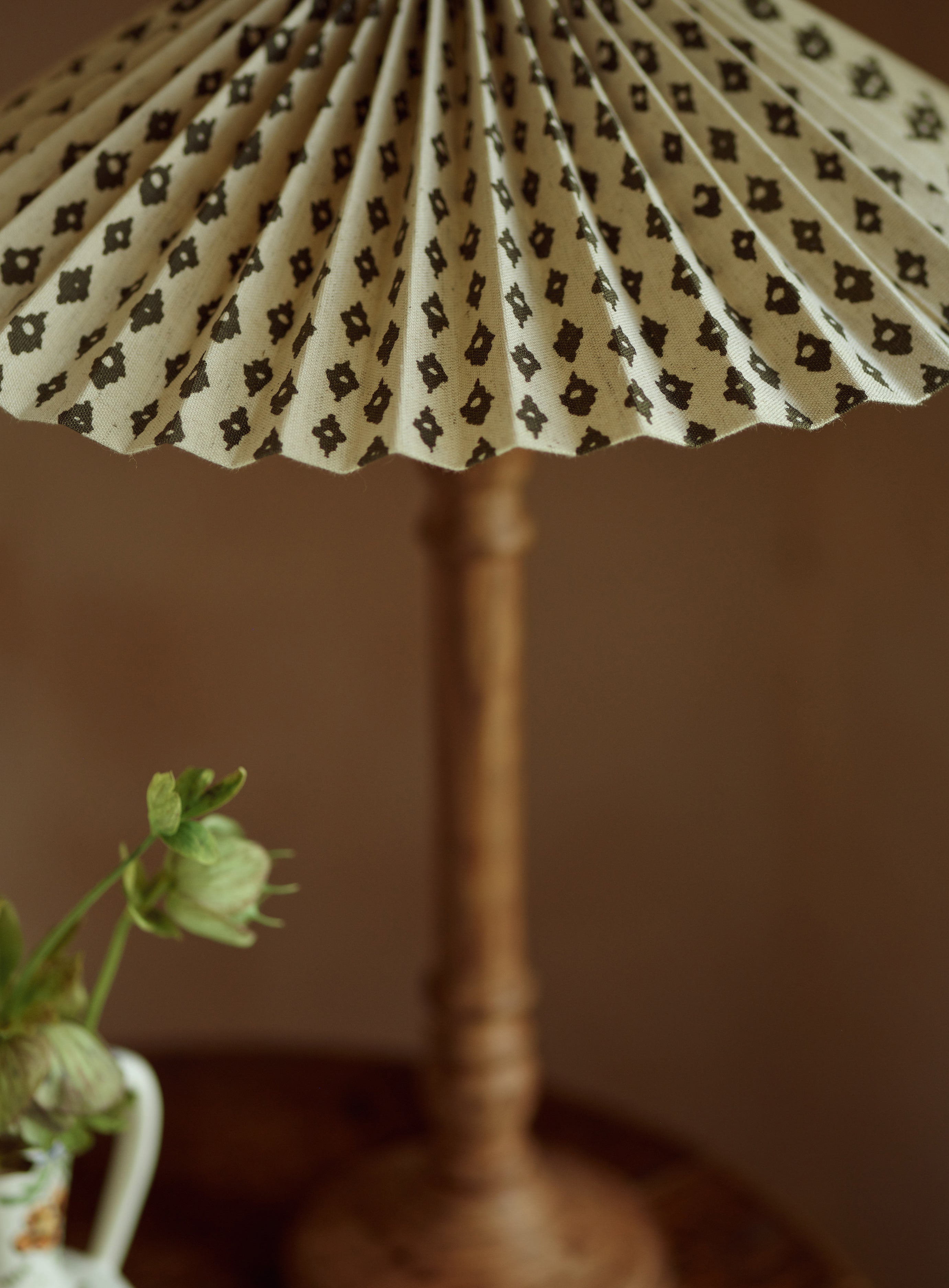 Nora Pleated Lampshade, Large, Ditsy Olive | Rowen & Wren