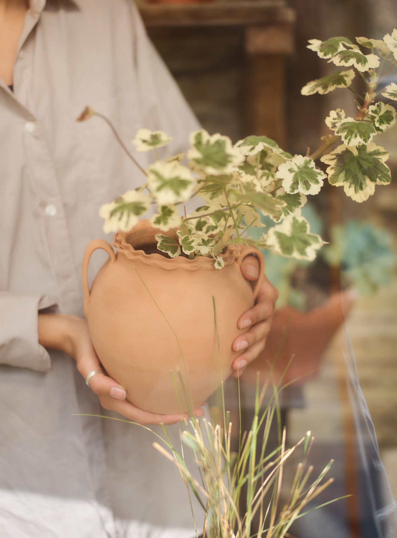 Etta Terracotta Vase | Large Antique Clay Pot | Rowen & Wren