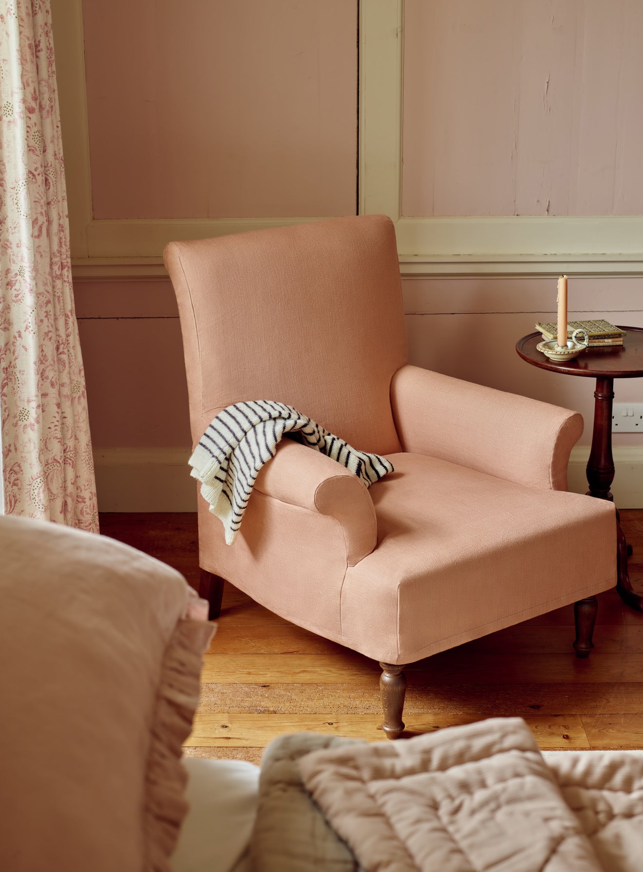 Wilford Armchair, Plaster Pink Linen
