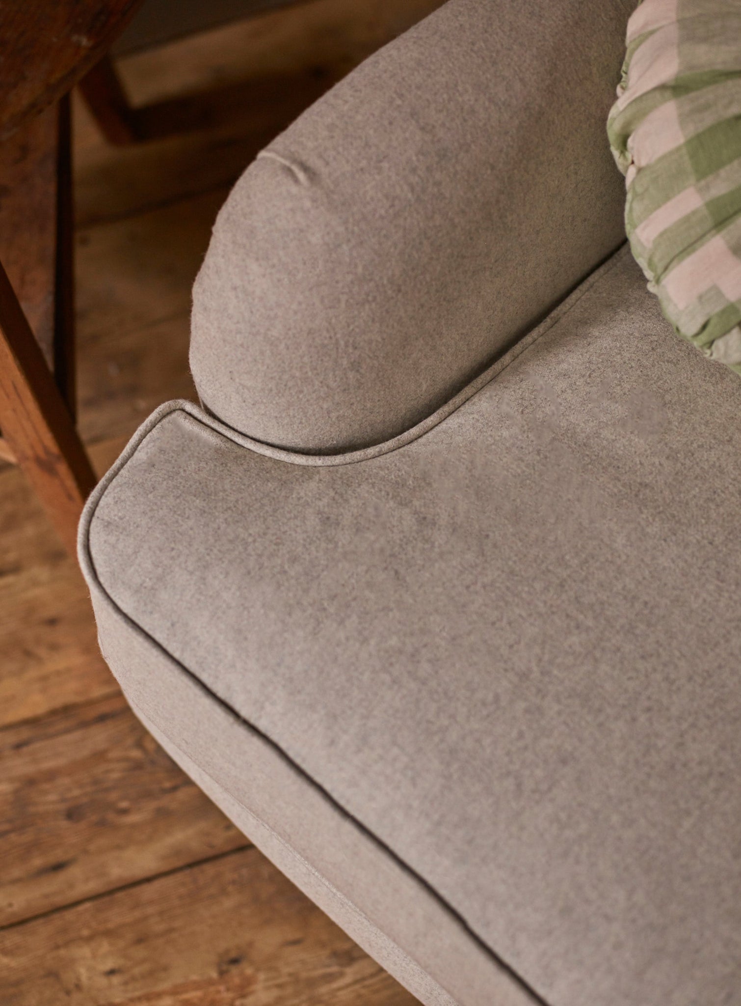 Abington Armchair, Grey Wool (Black Legs)