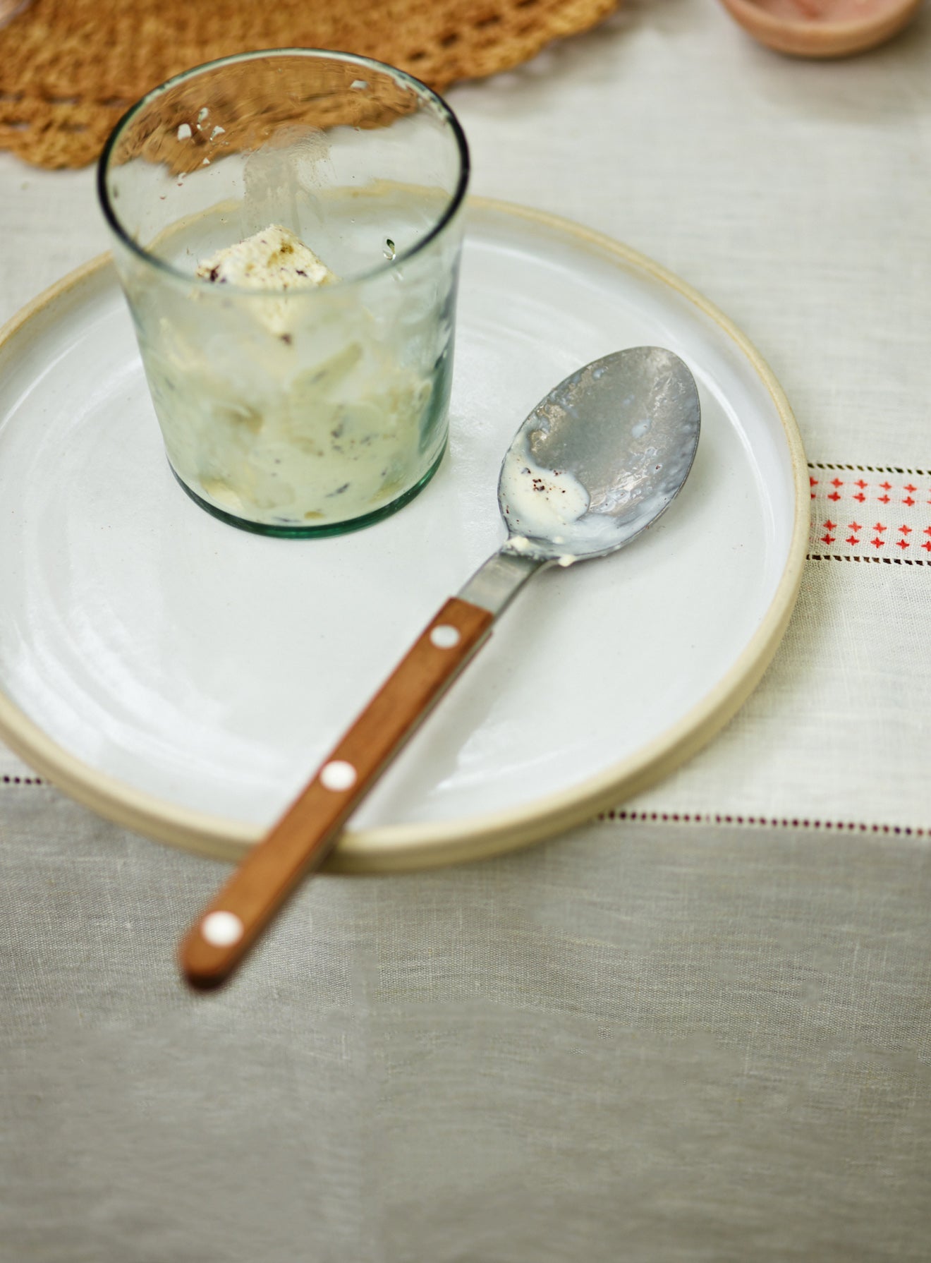 Vintage Wooden Cutlery, Dessert Spoon, Set of Six