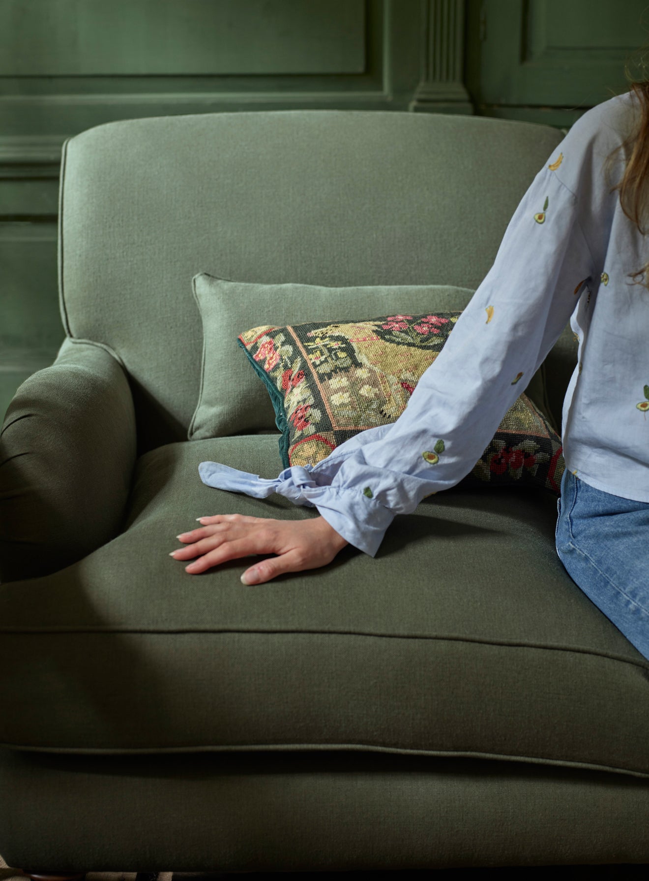Abington Sofa, Two Seater, Moss Linen