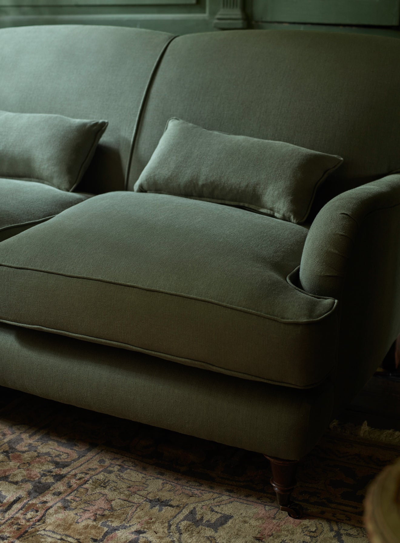 Abington Sofa, Two Seater, Moss Linen