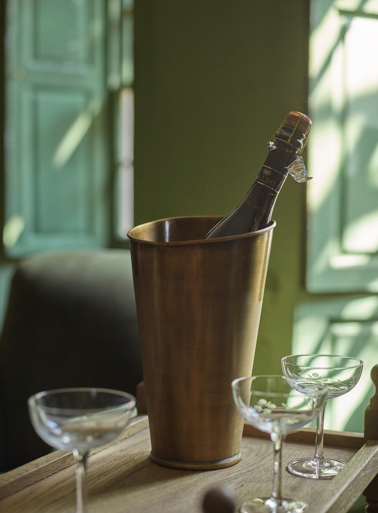 Lena Brass Champagne Cooler | Rowen & Wren