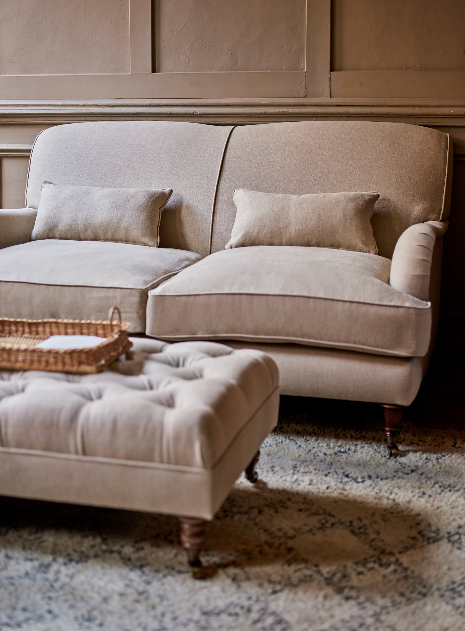 Abington Sofa, Two Seater, Natural Linen