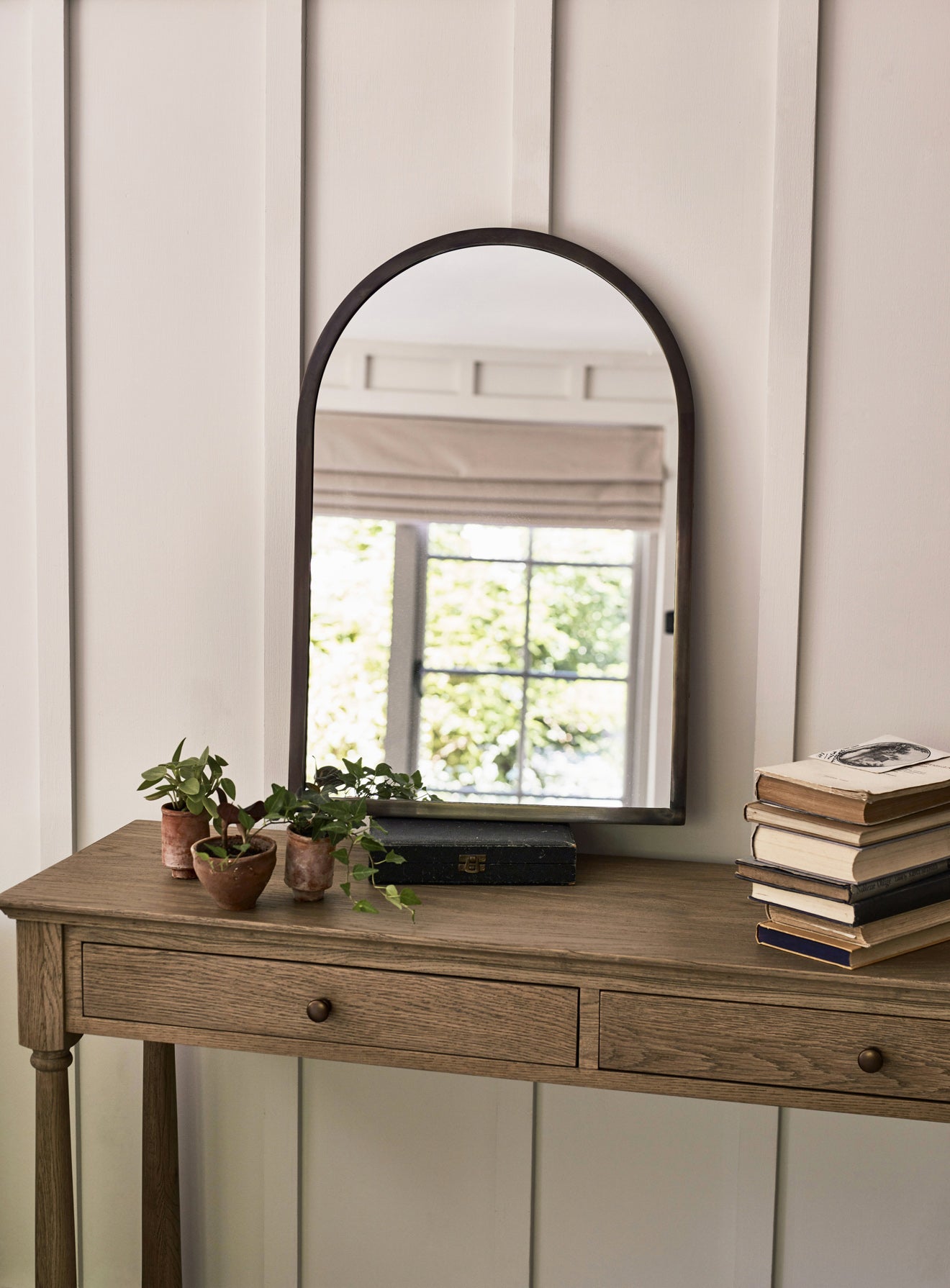 Aster Arched Mirror, Blackened Brass