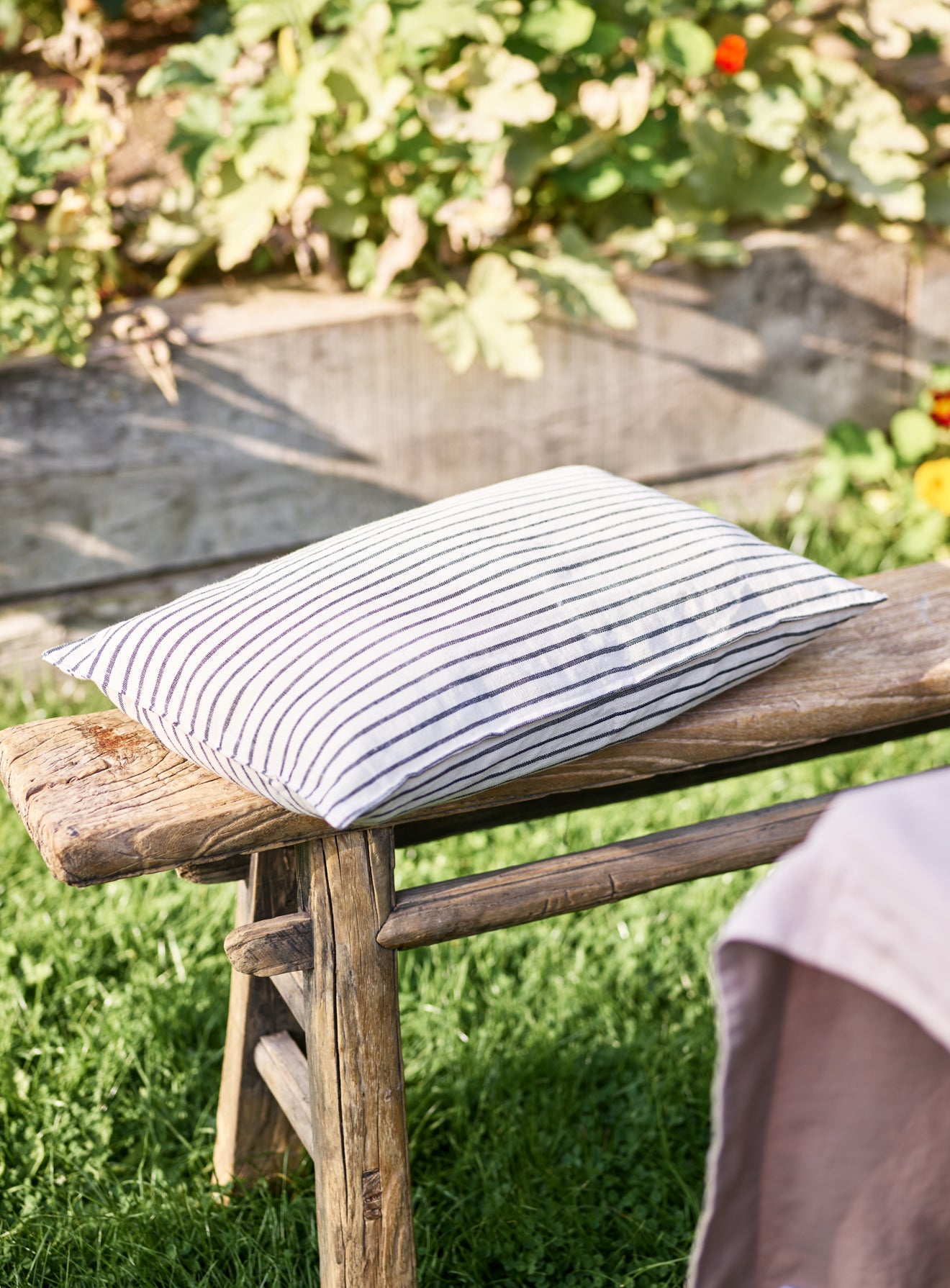 Handwoven Cotton Cushion Cover, Black Stripe