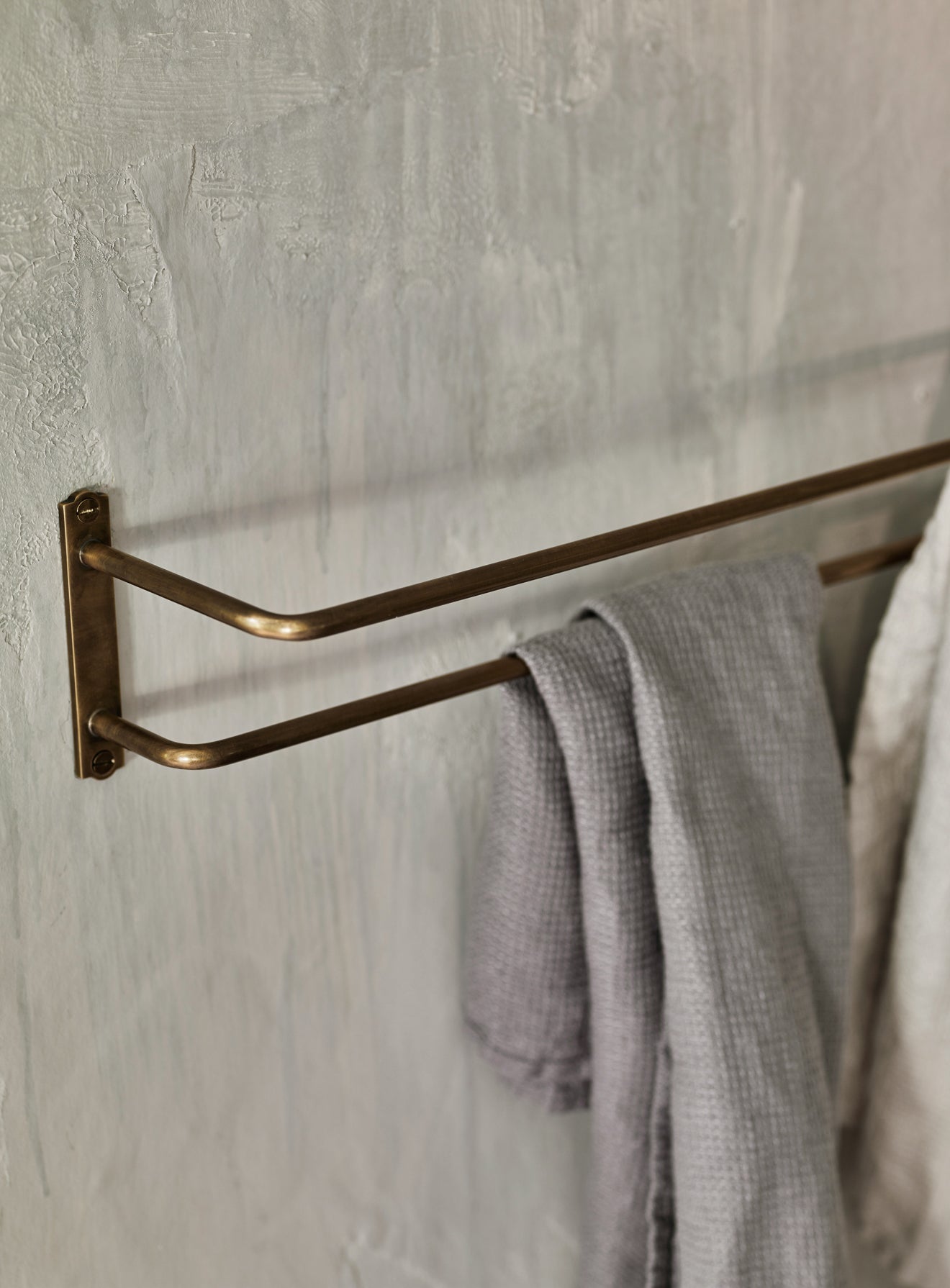 Bilton Antique Brass Double Towel Rail Brass Bathroom Fittings