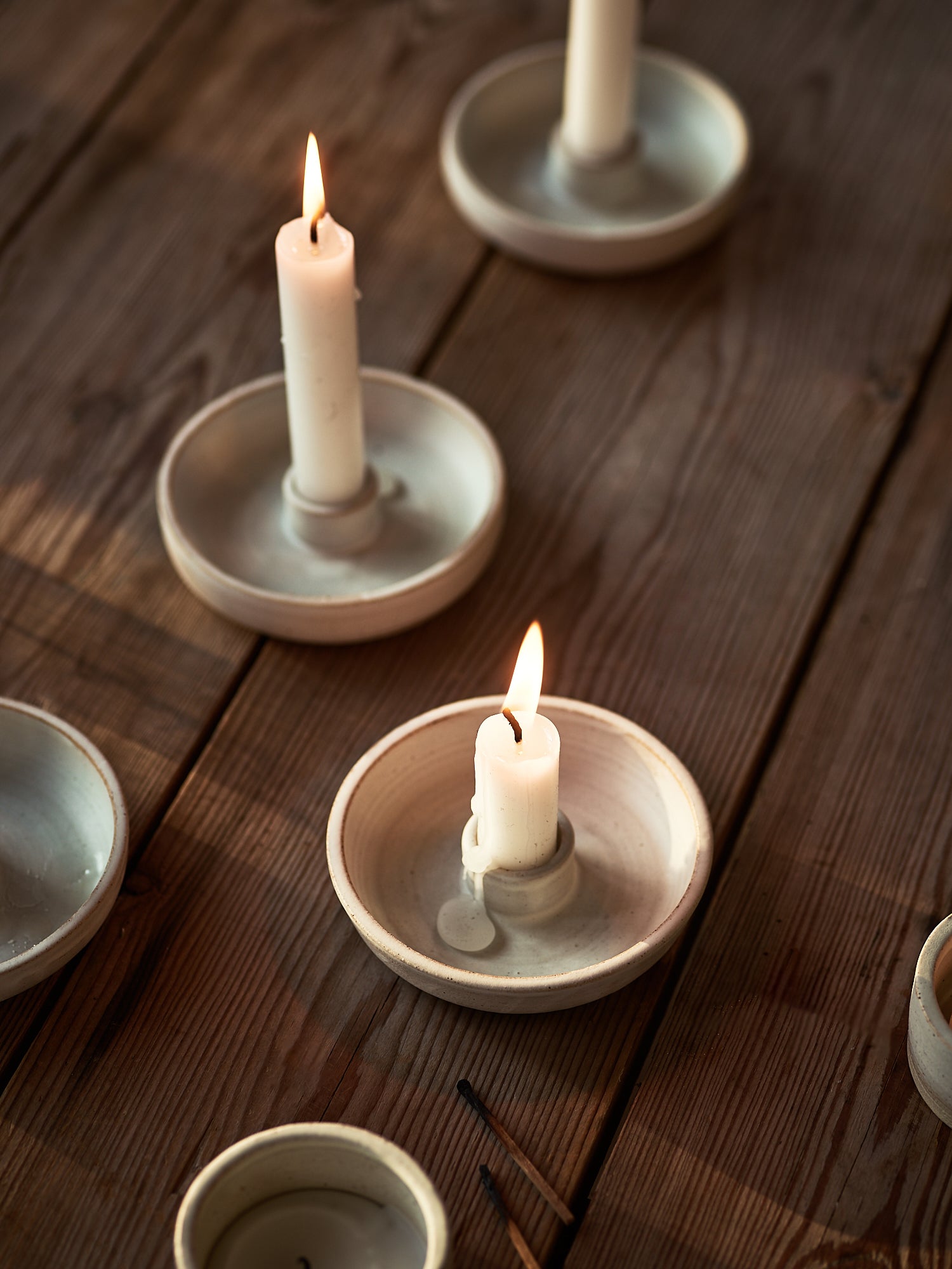Stoneware Candle Holders Primitive Ceramic Candle Holder – Stone