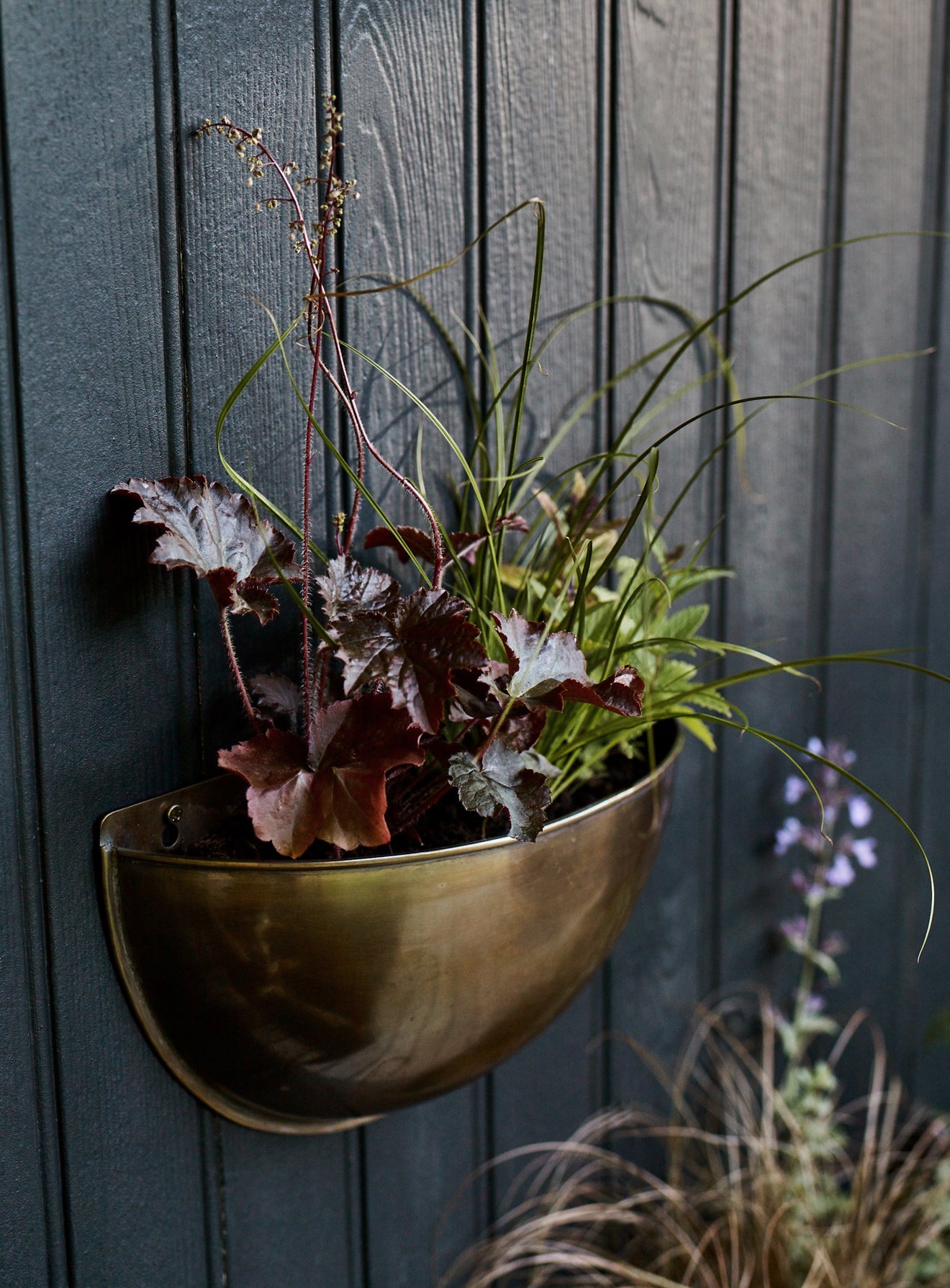 brass wall hanging planter Sola Brass Wall Planter | Indoor & Outdoor Wall Planters