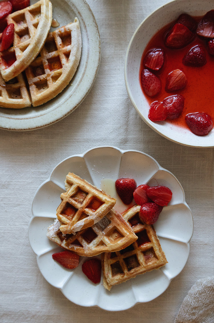 Flora's Rye Waffles With Strawberries