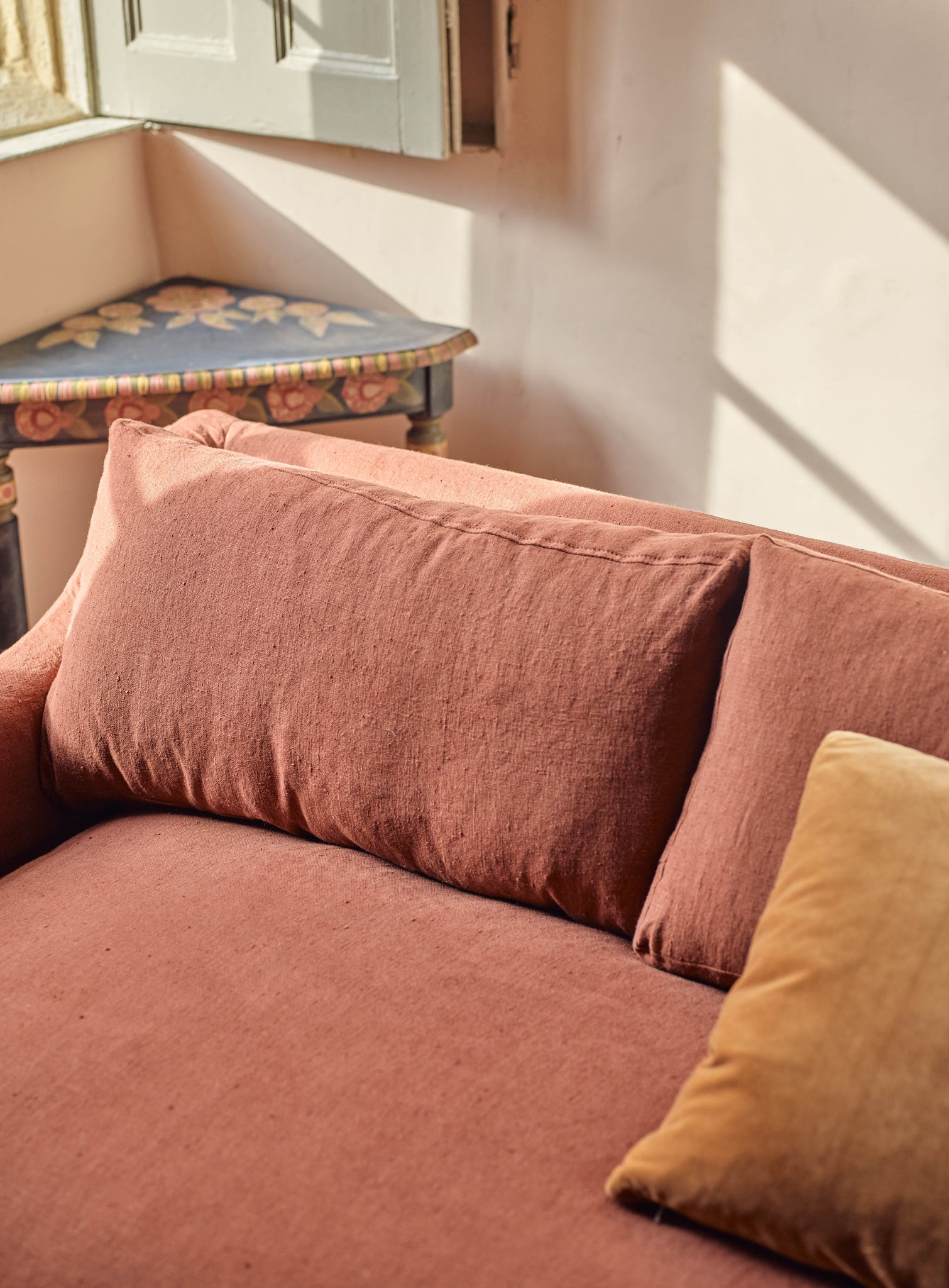 Warren Loose Cover Chaise Sofa, Flax Linen