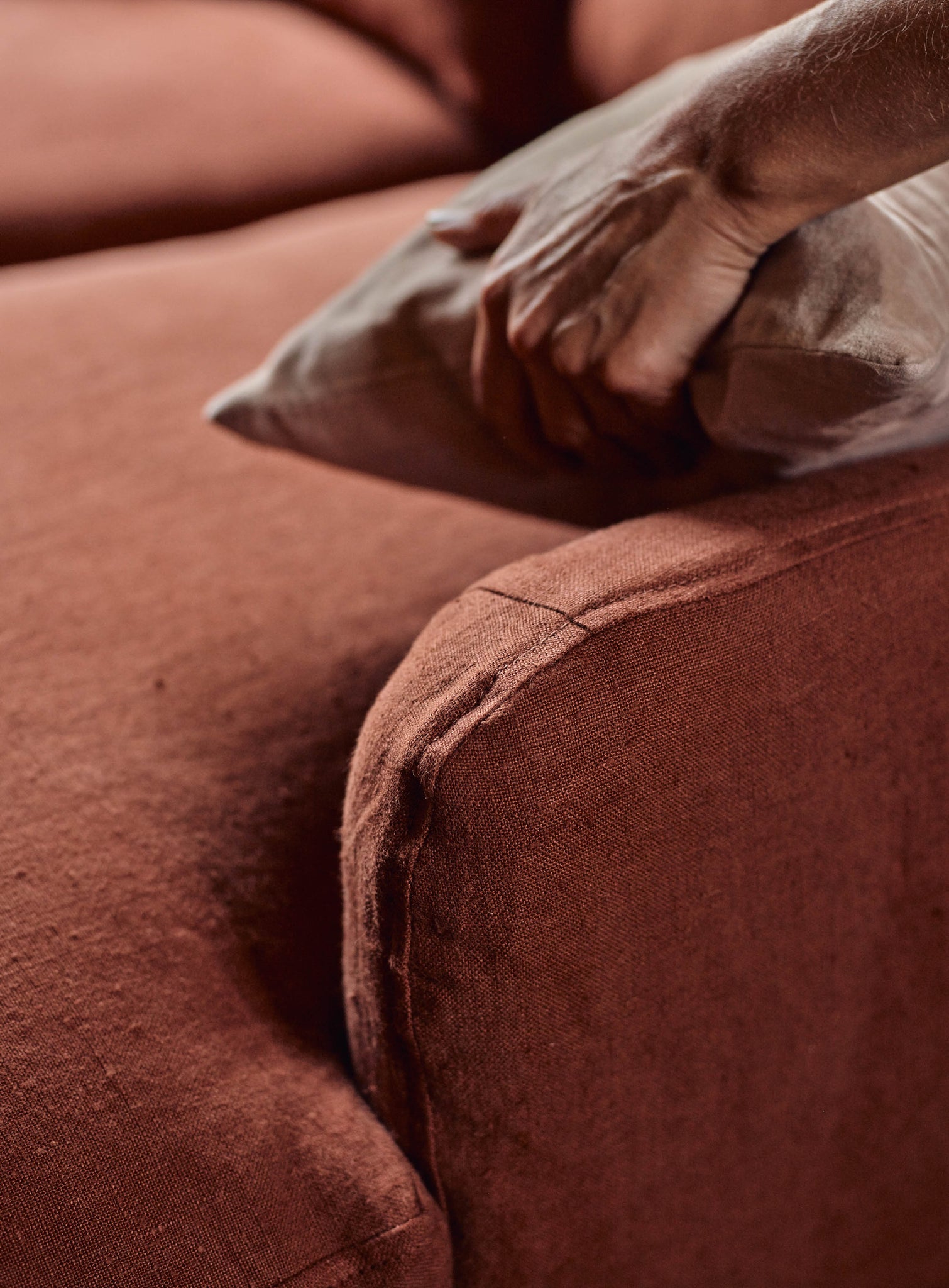 Warren Loose Cover Chaise Sofa, Flax Linen