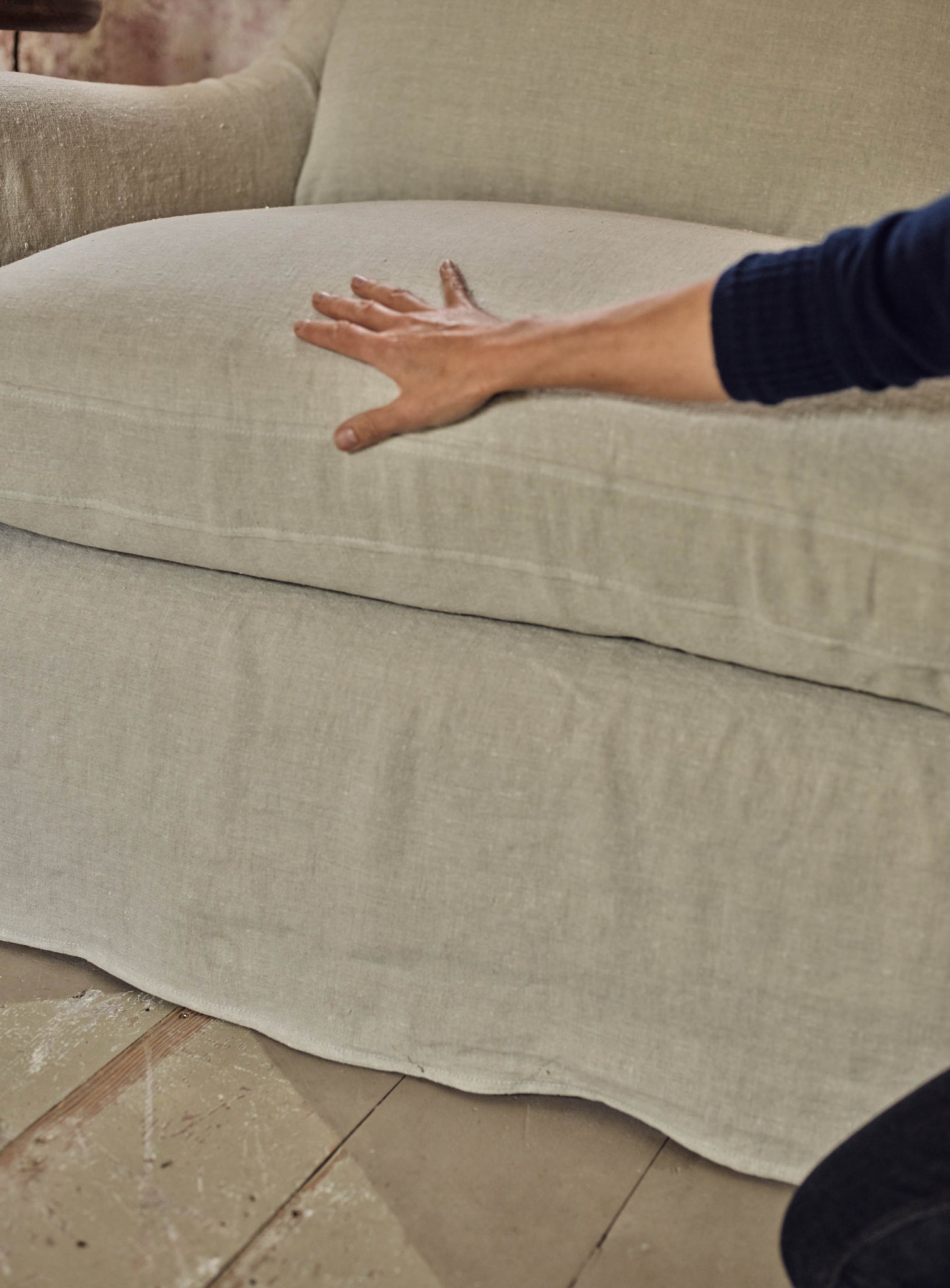 Warren Loose Cover Sofa, Flax Linen