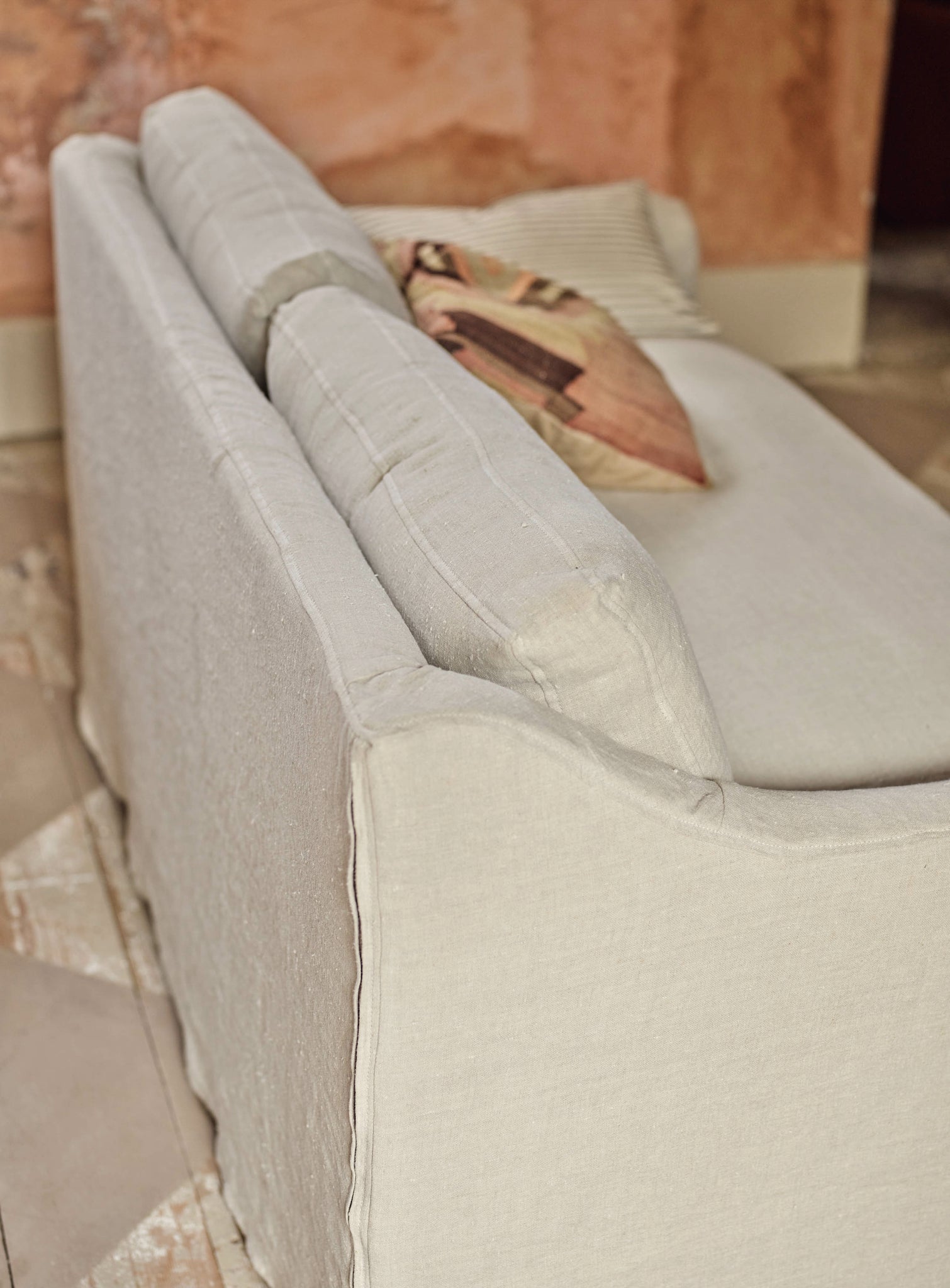 Warren Loose Cover Sofa, Flax Linen