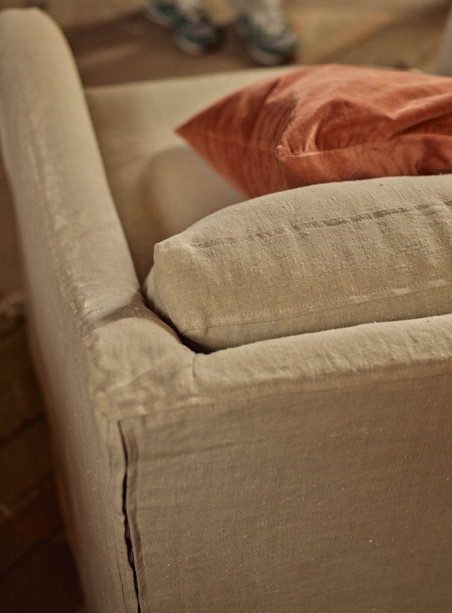 Warren Loose Cover Armchair, Parchment Cotton