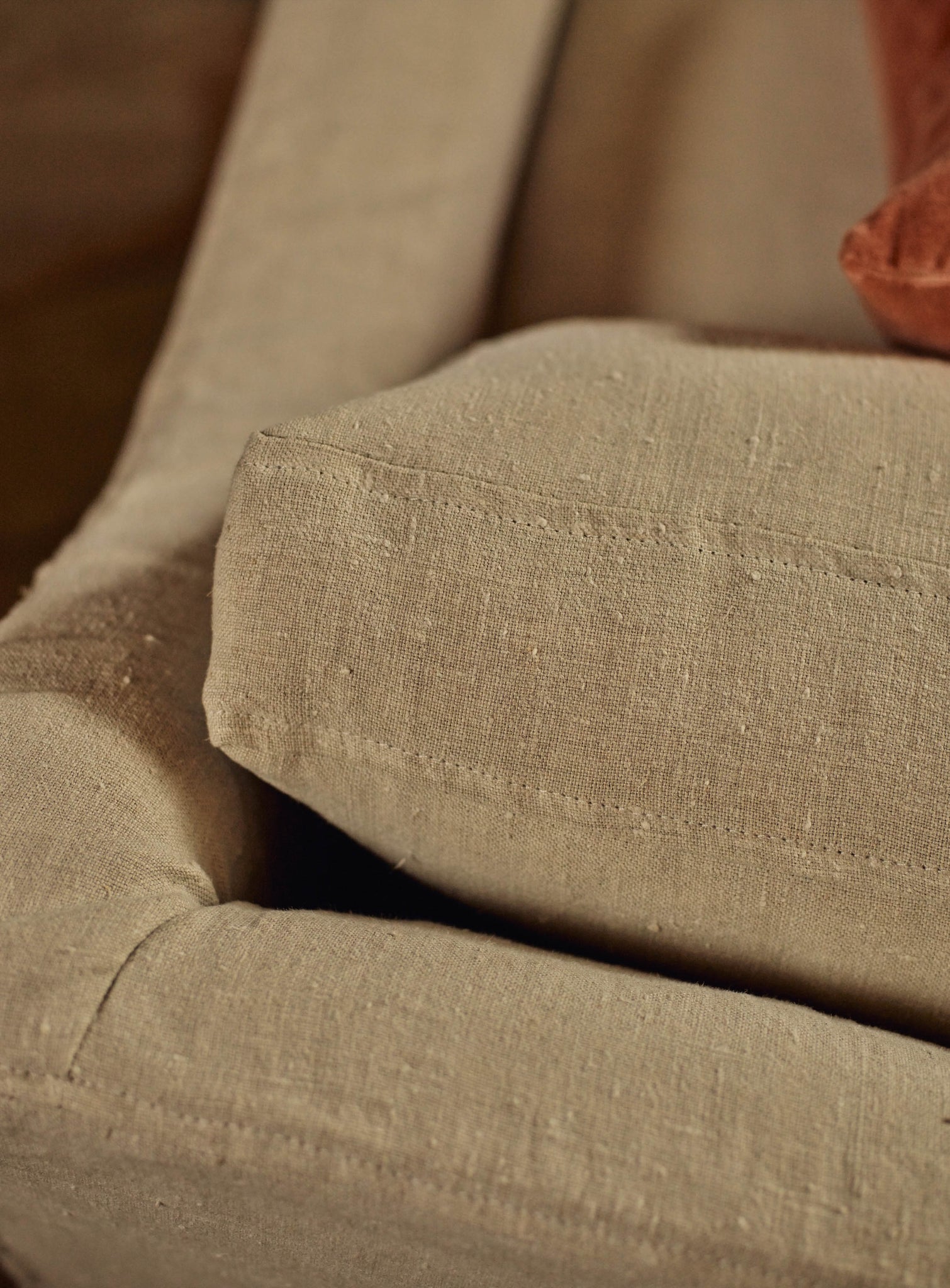 Warren Loose Cover Armchair, Straw Cotton