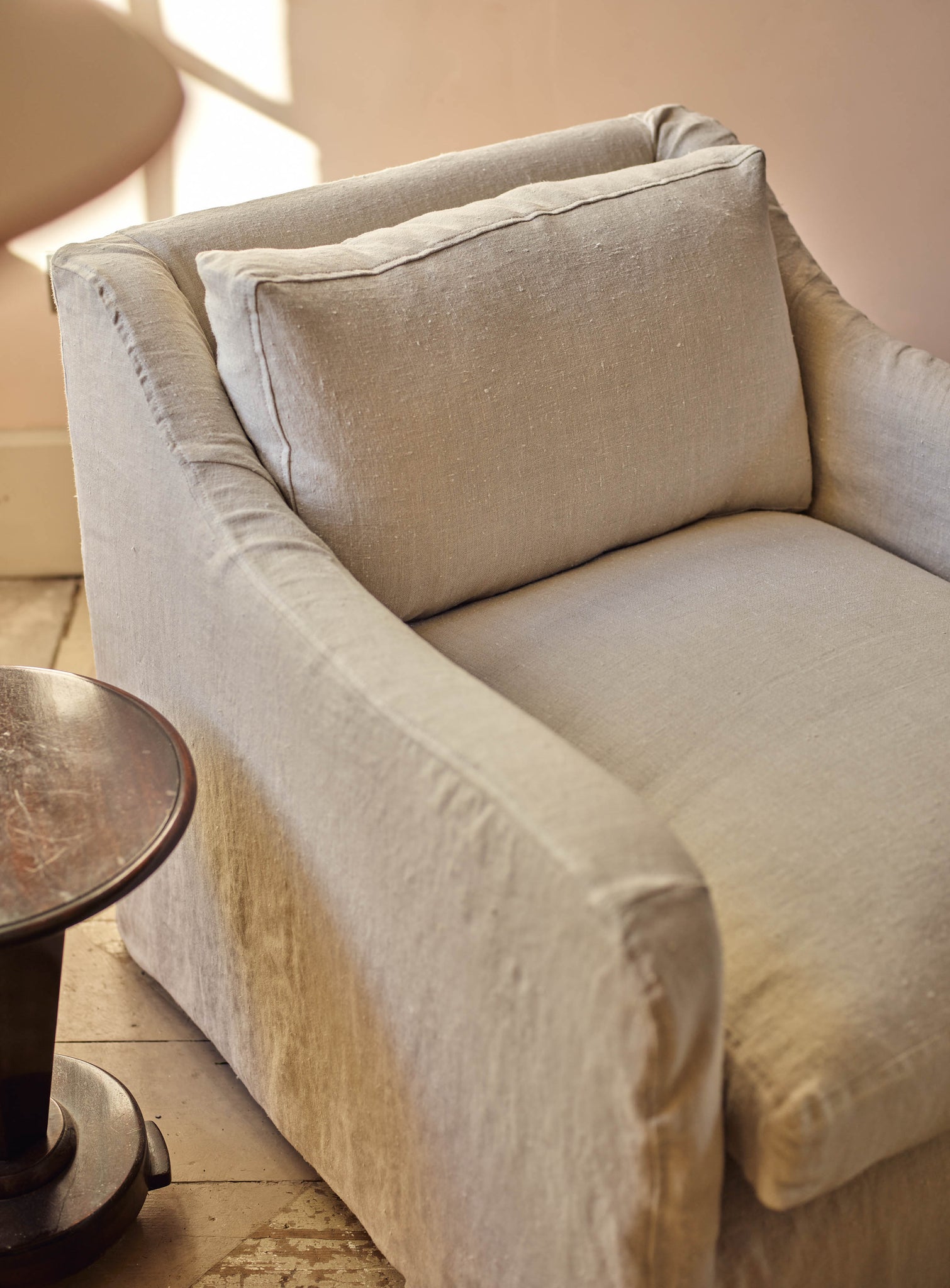 Warren Loose Cover Armchair, Parchment Cotton