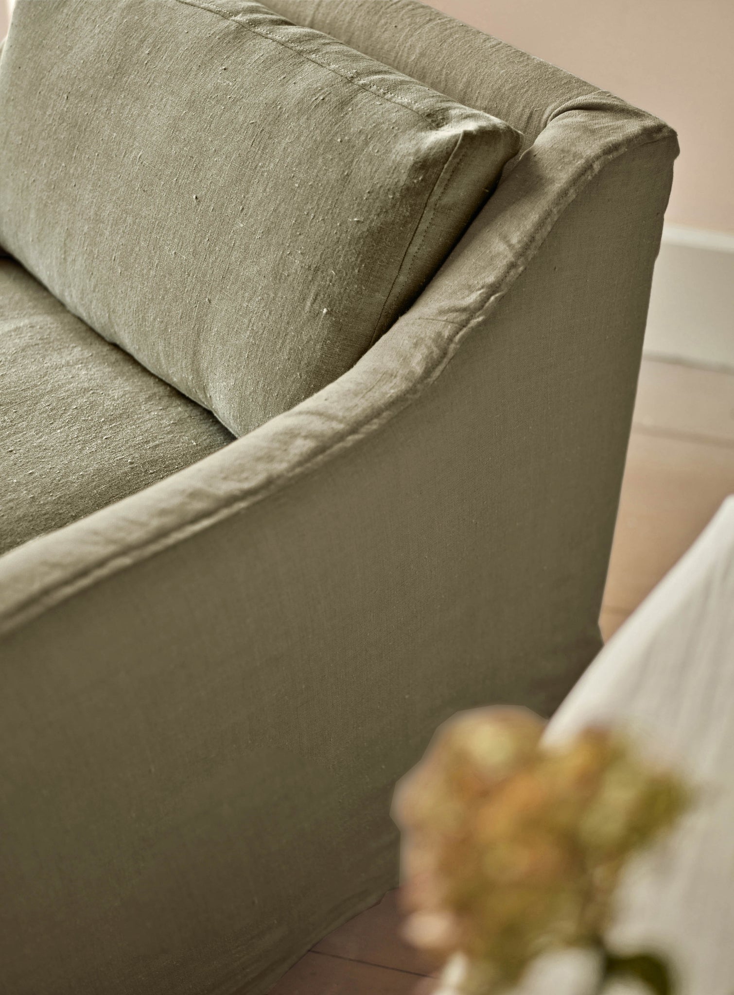 Warren Loose Cover Armchair, Leaden Grey Linen