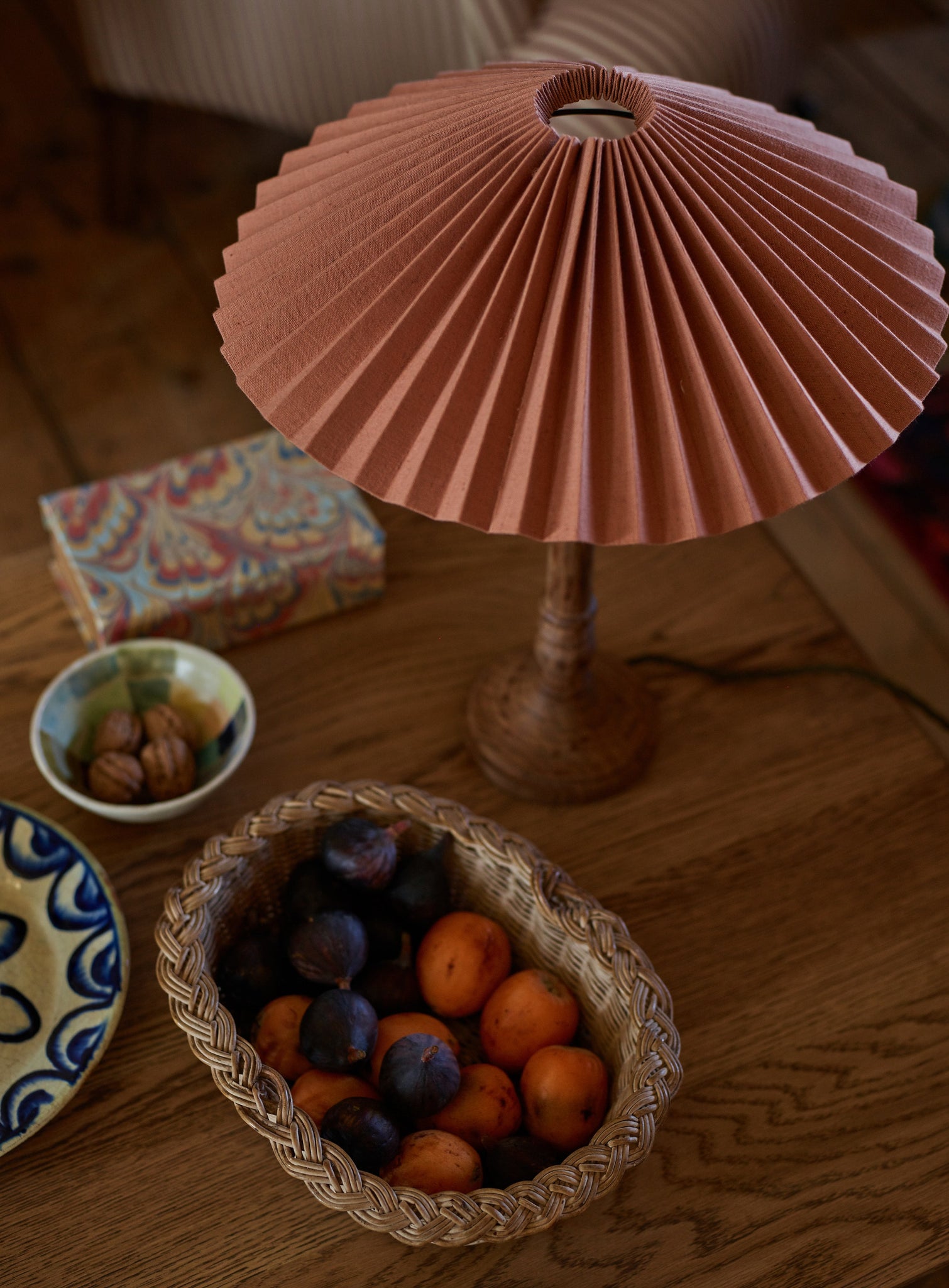 Nora Pleated Lampshade, Large, Plaster Pink