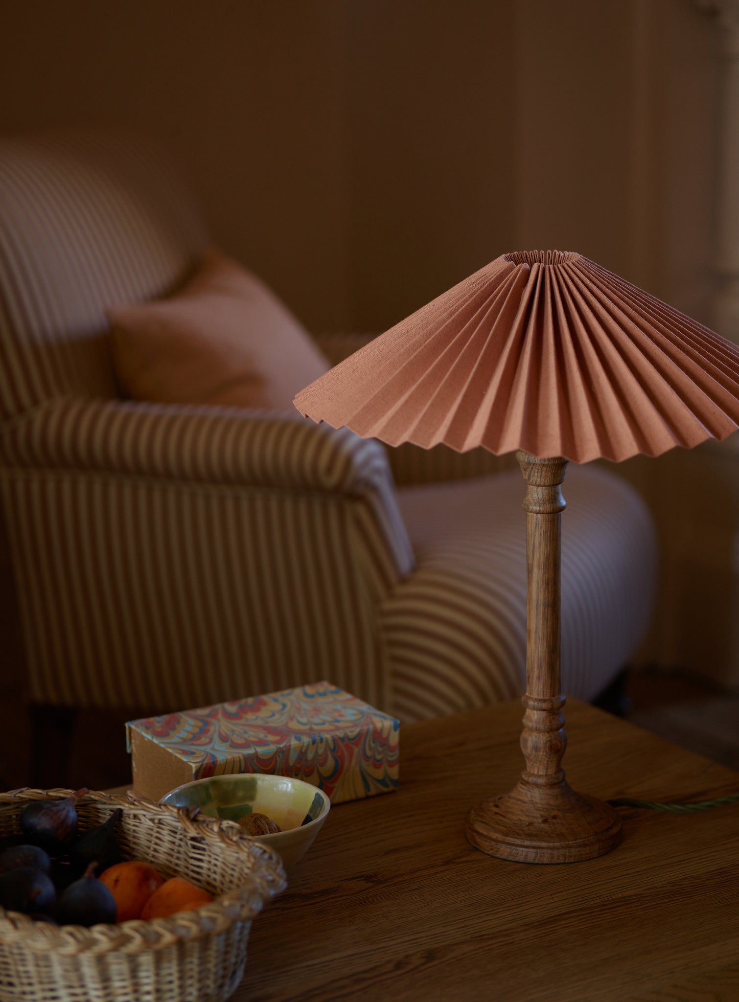 Nora Pleated Lampshade, Large, Plaster Pink
