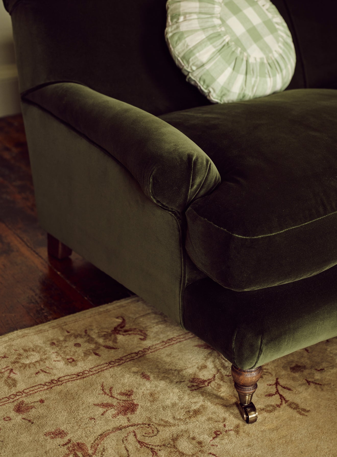 Remy Sofa, Two Seater, Dark Olive Velvet