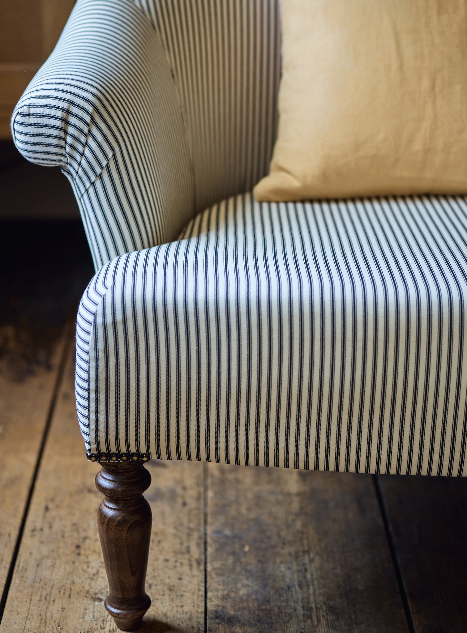 Clandon Sofa, Black Ticking Stripe