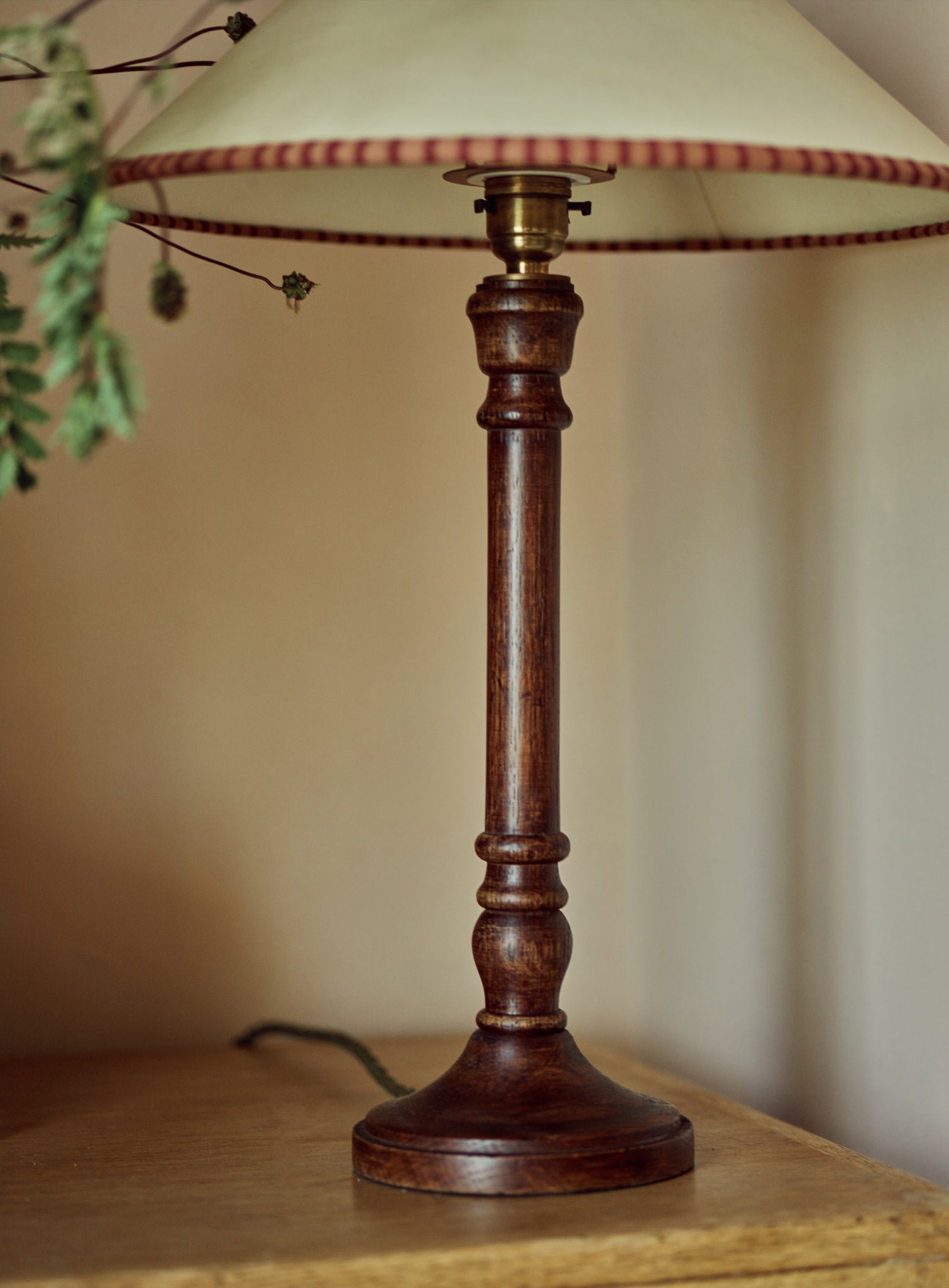Edwin Oak Table Lamp, Dark Oiled