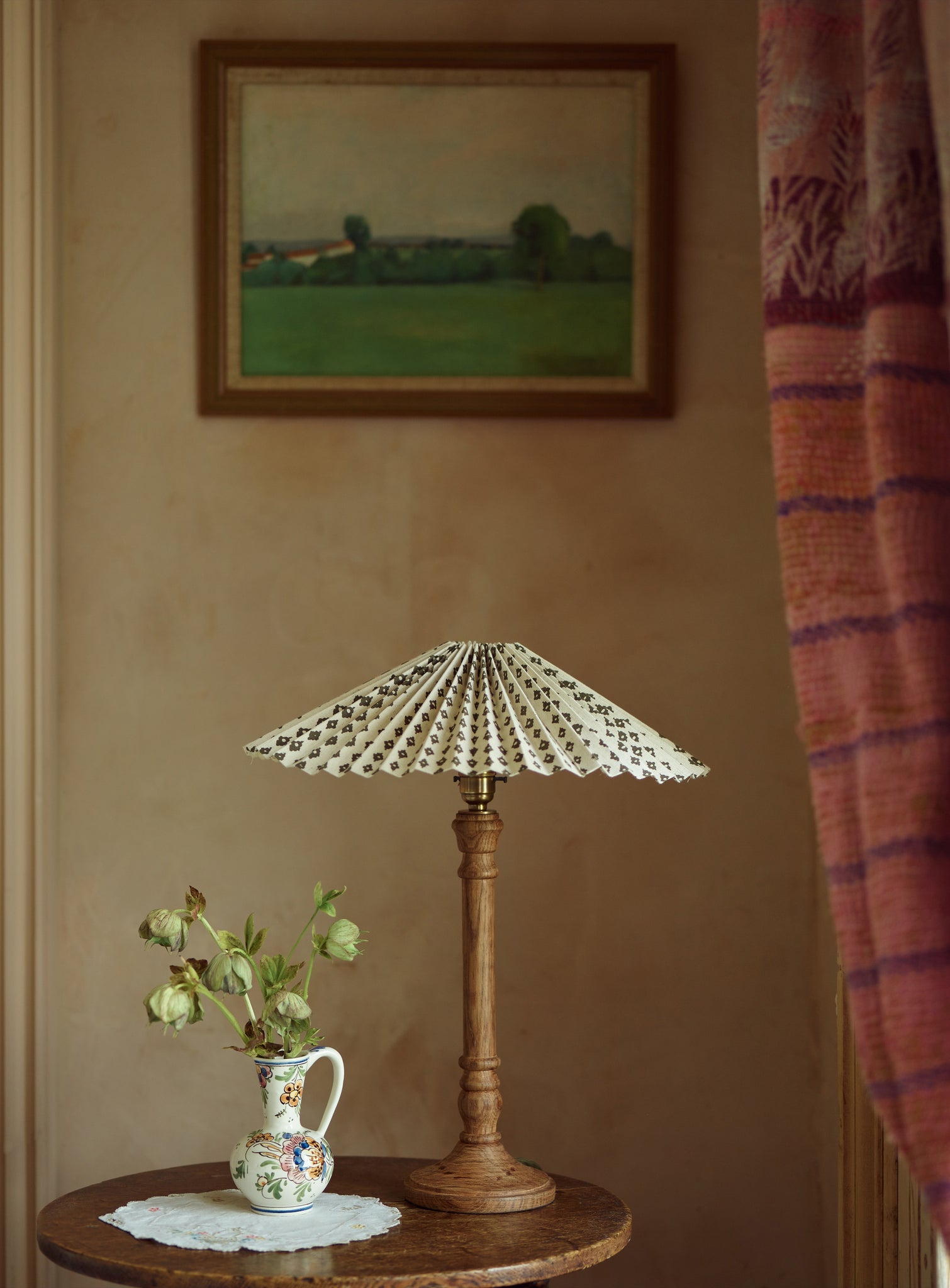 Nora Pleated Lampshade, Large, Ditsy Olive