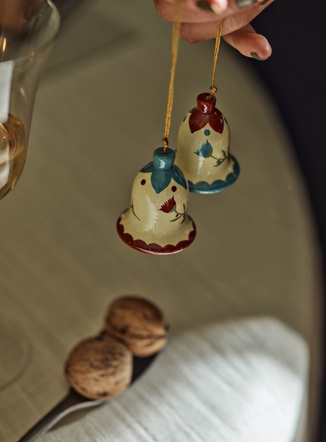 Hand Painted Bell Decorations Set