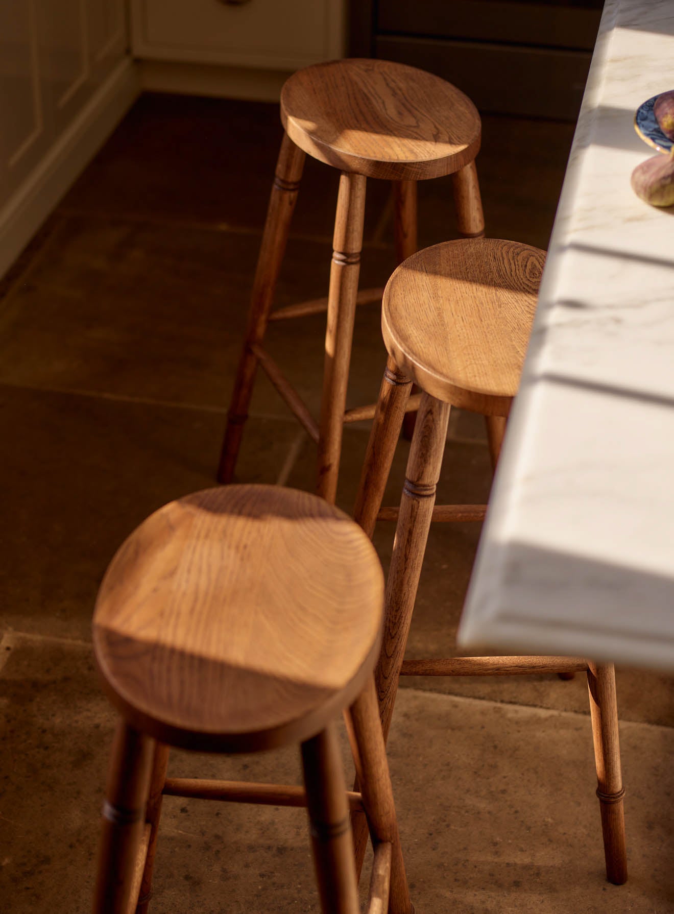 Oval Oak Bar Stool