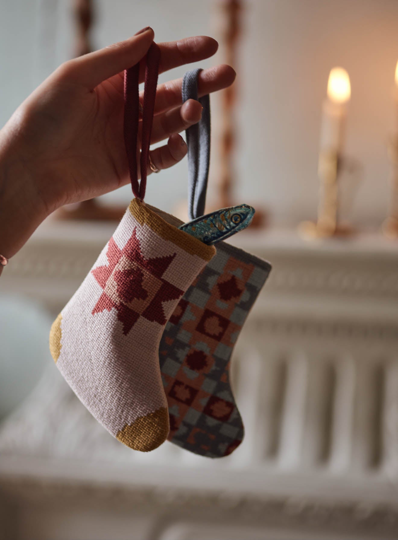 Needlepoint Decoration, Set of Two