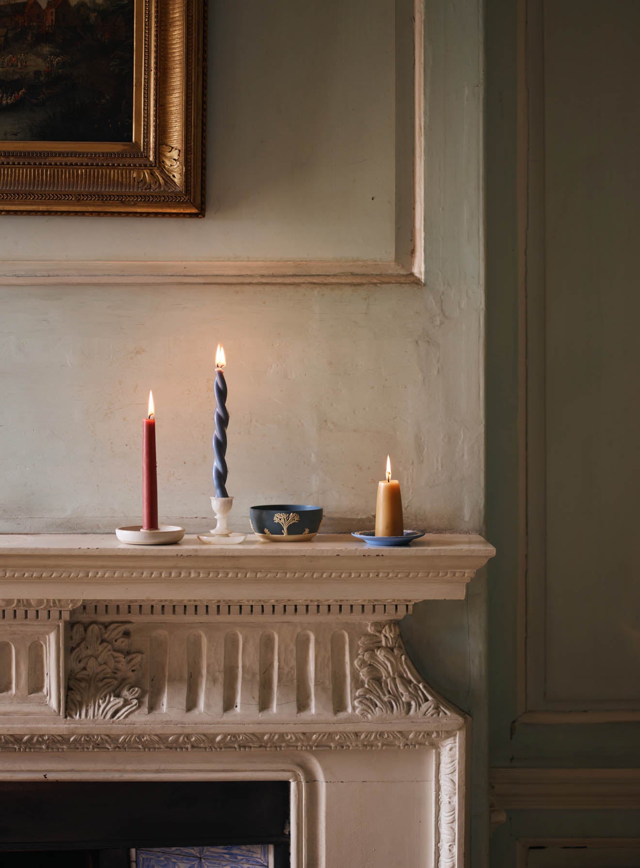 Beeswax Dinner Candles, Rust, Set of Two