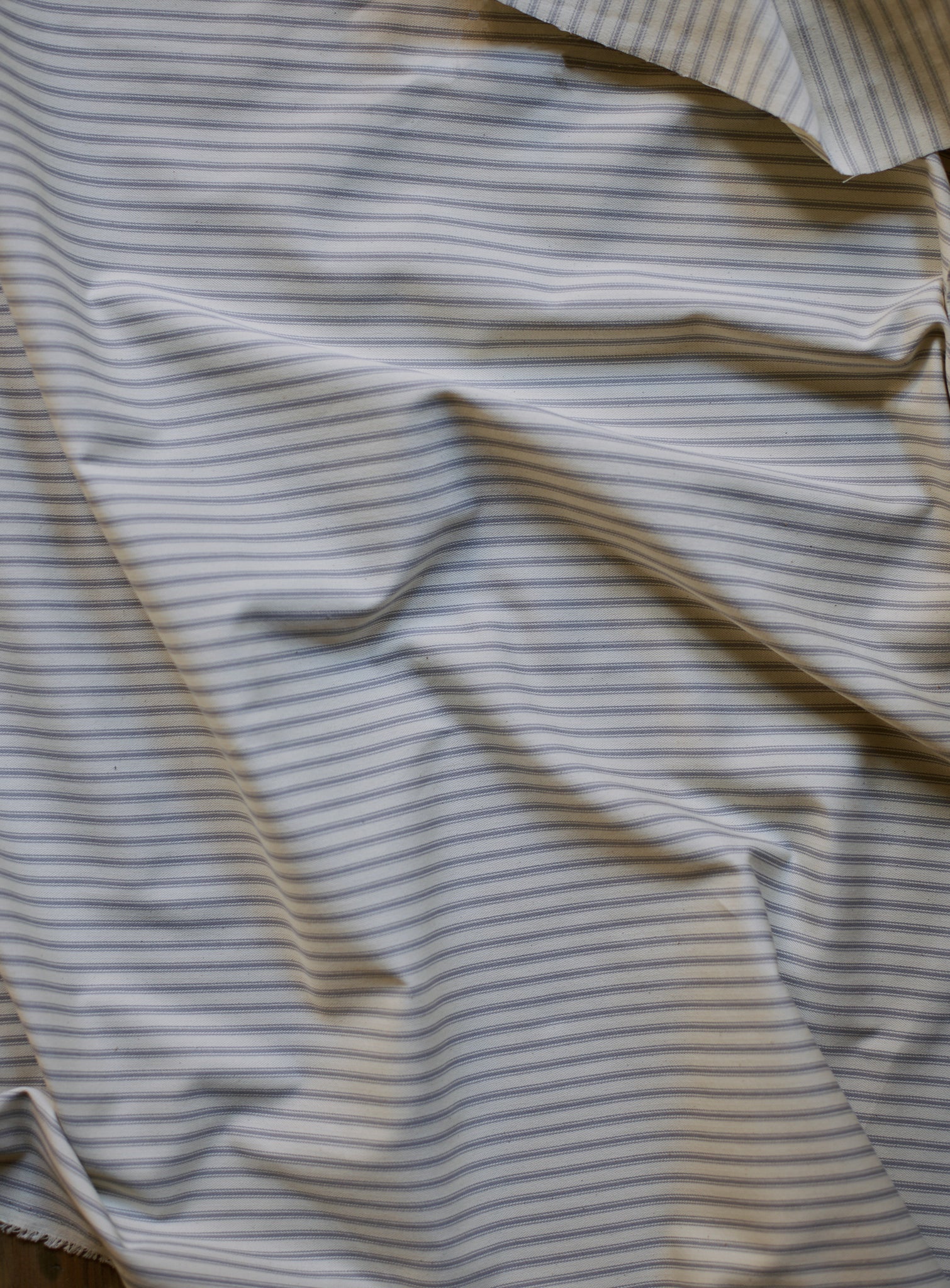 Mila Upholstered Bench, Grey Ticking Stripe