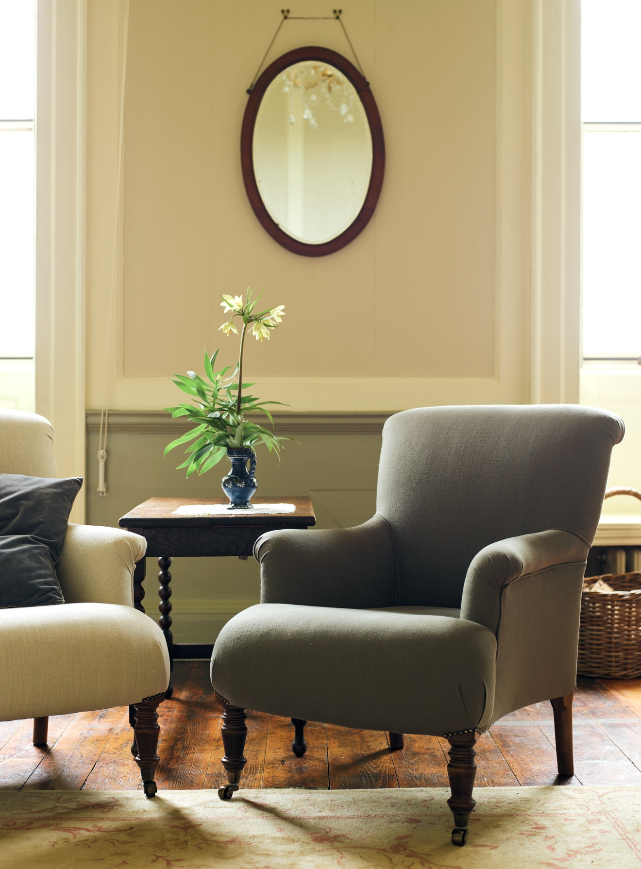 Finley Armchair, Heritage Mole Stripe