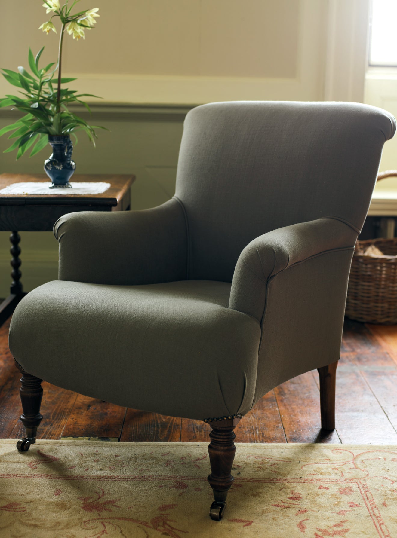 Finley Armchair, Heritage Mole Stripe