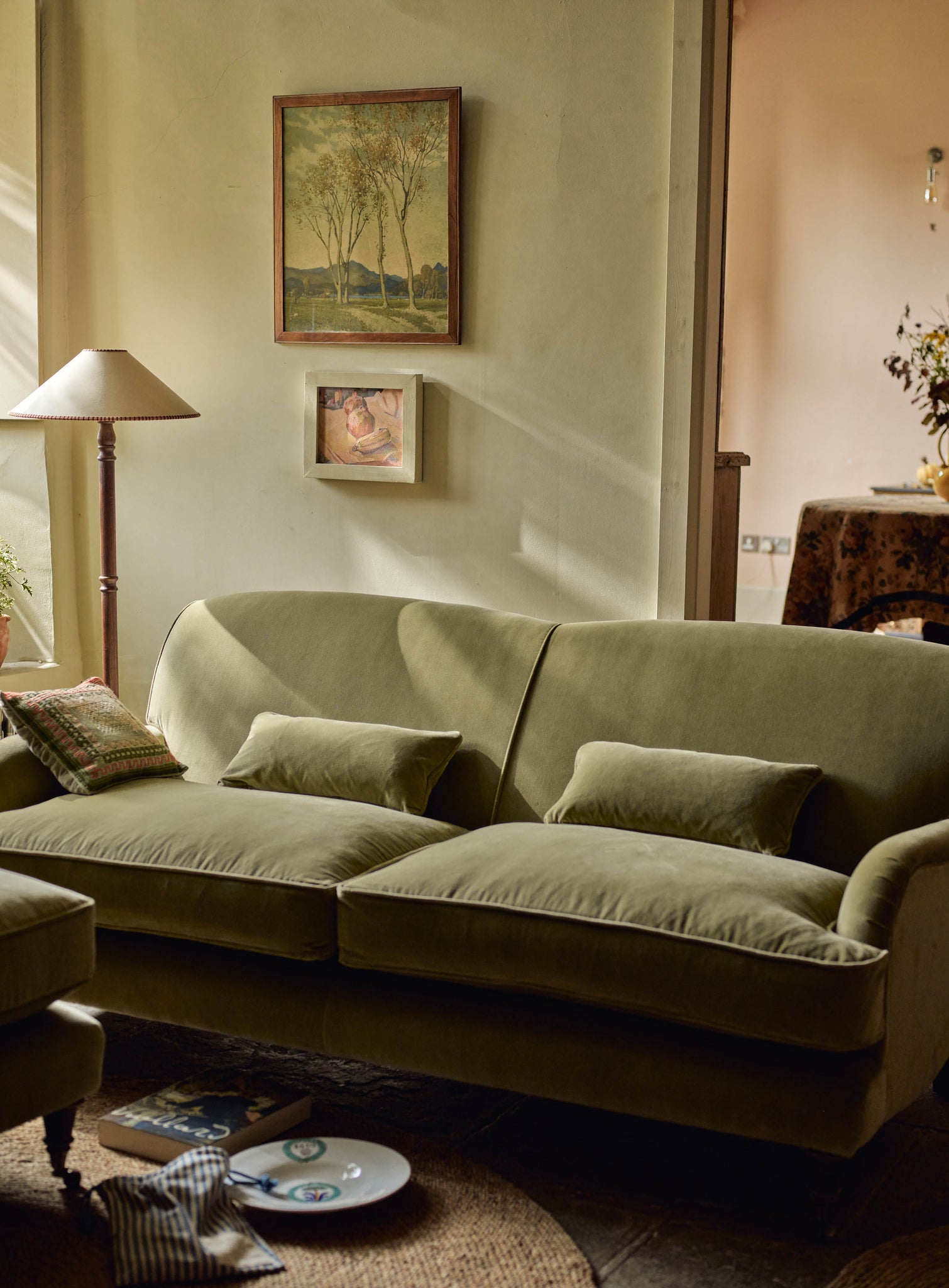 Abington Sofa, Three Seater, Sage Stripe