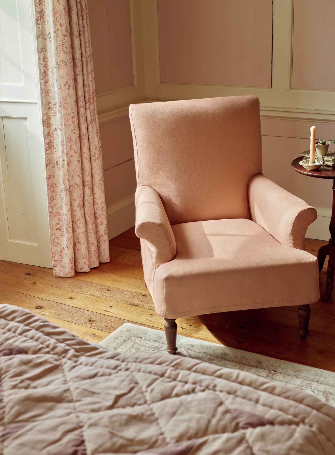Wilford Armchair, Plaster Pink Linen, Additional Cover