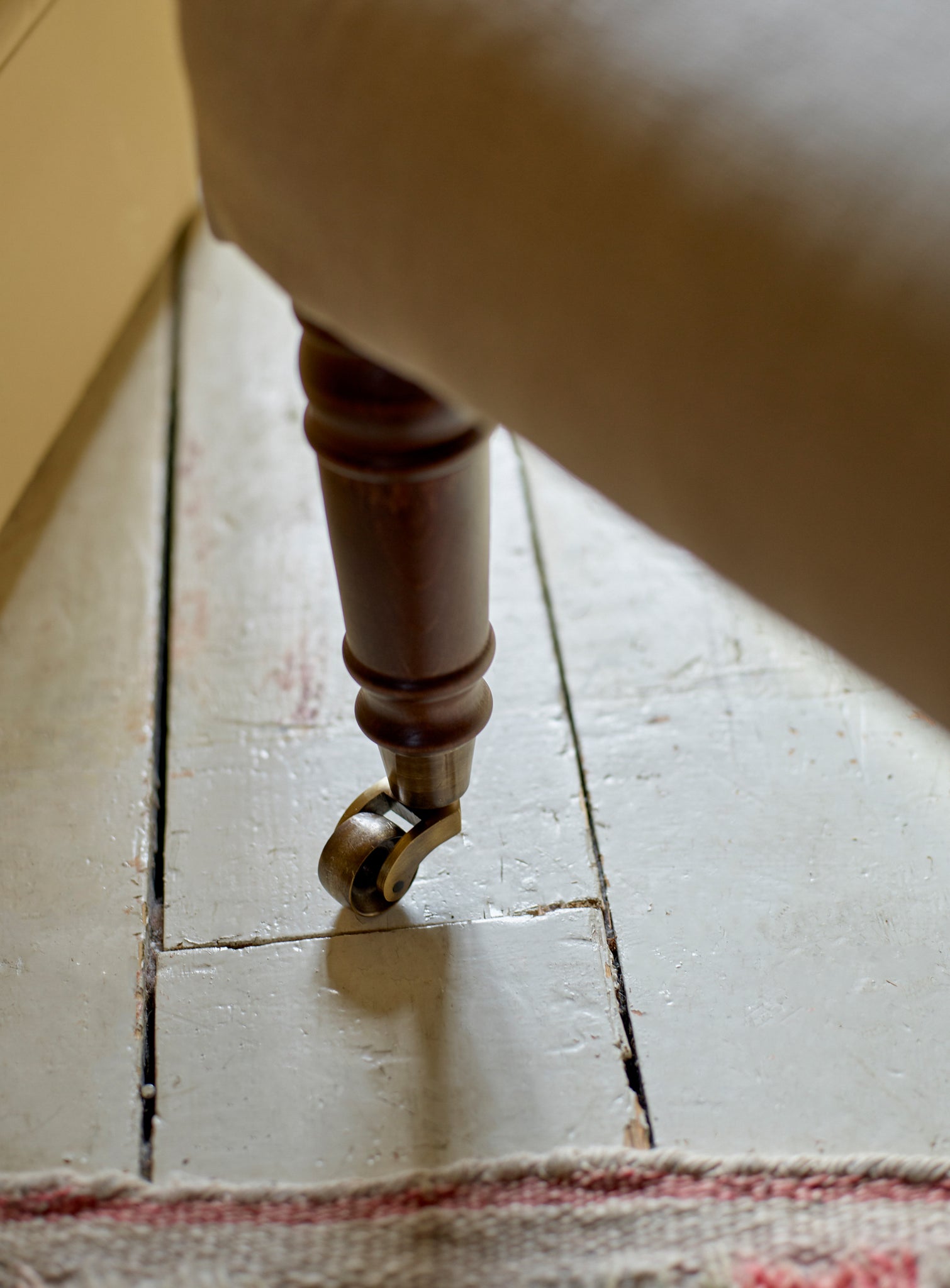 Edmund Footstool, Small, Heritage Pink Stripe