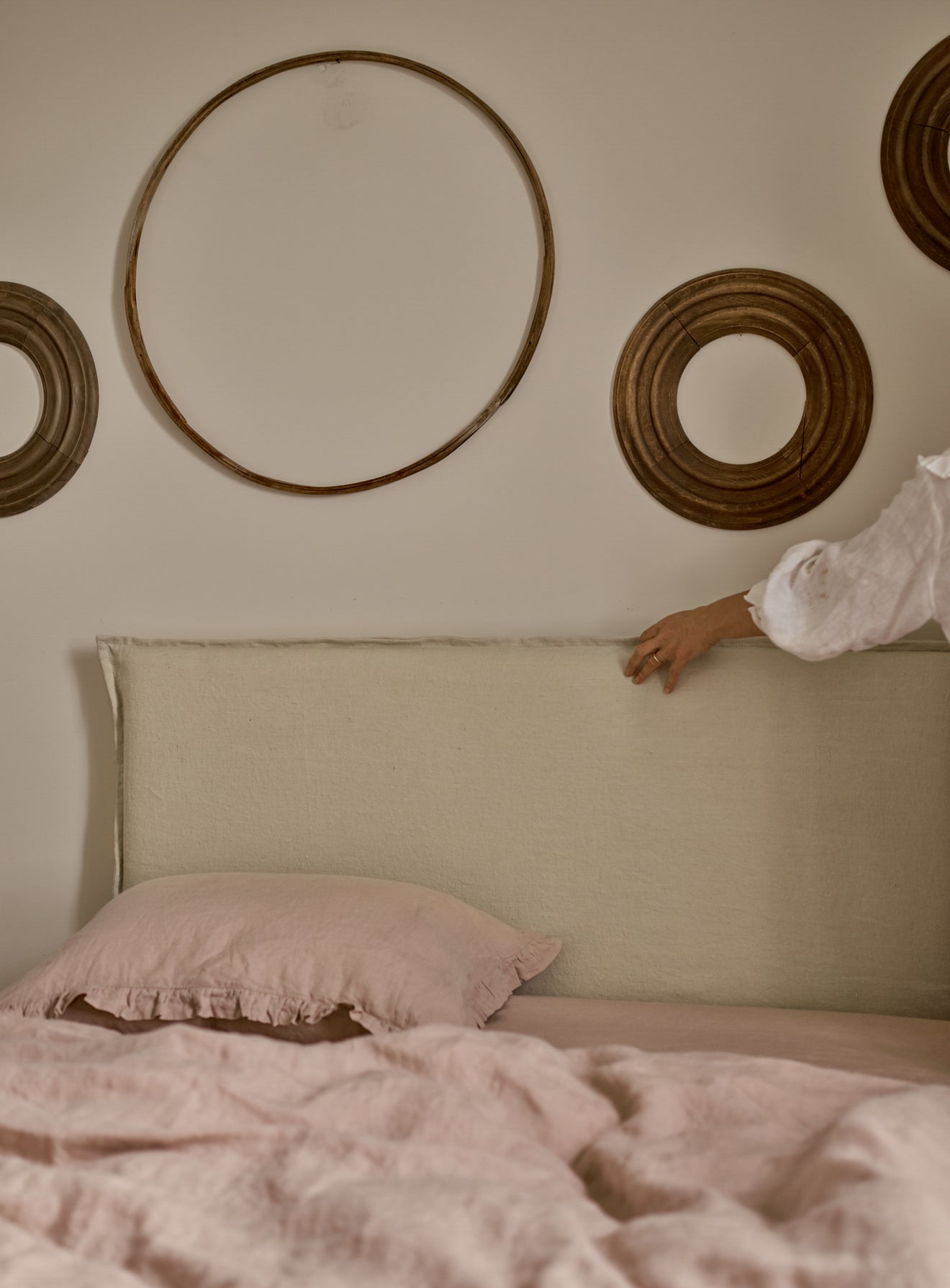 Mila Headboard, Heritage Pink Stripe