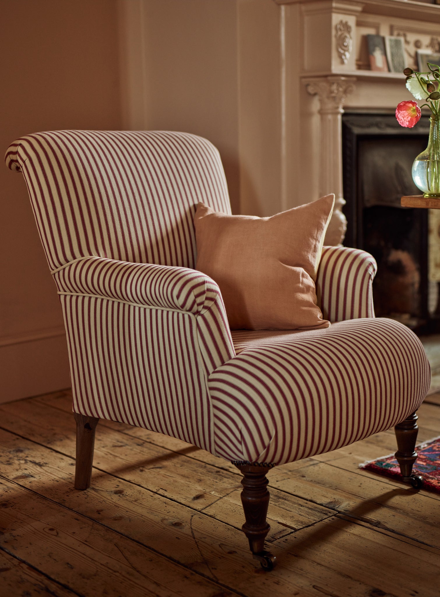 Ticking Stripe Navy Striped Accent Chair Set Of Crapaud Lounge