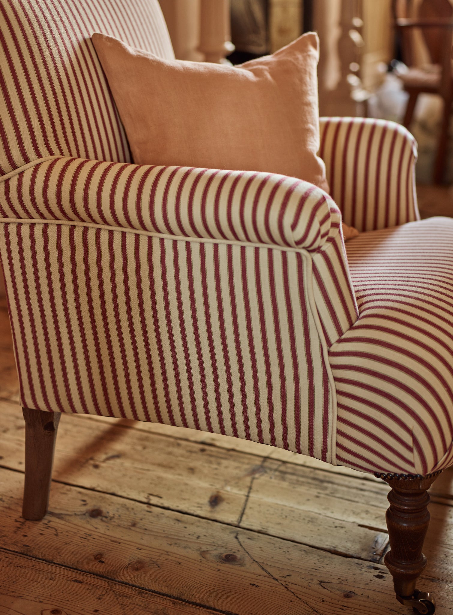 Finley Armchair, Heritage Red Stripe