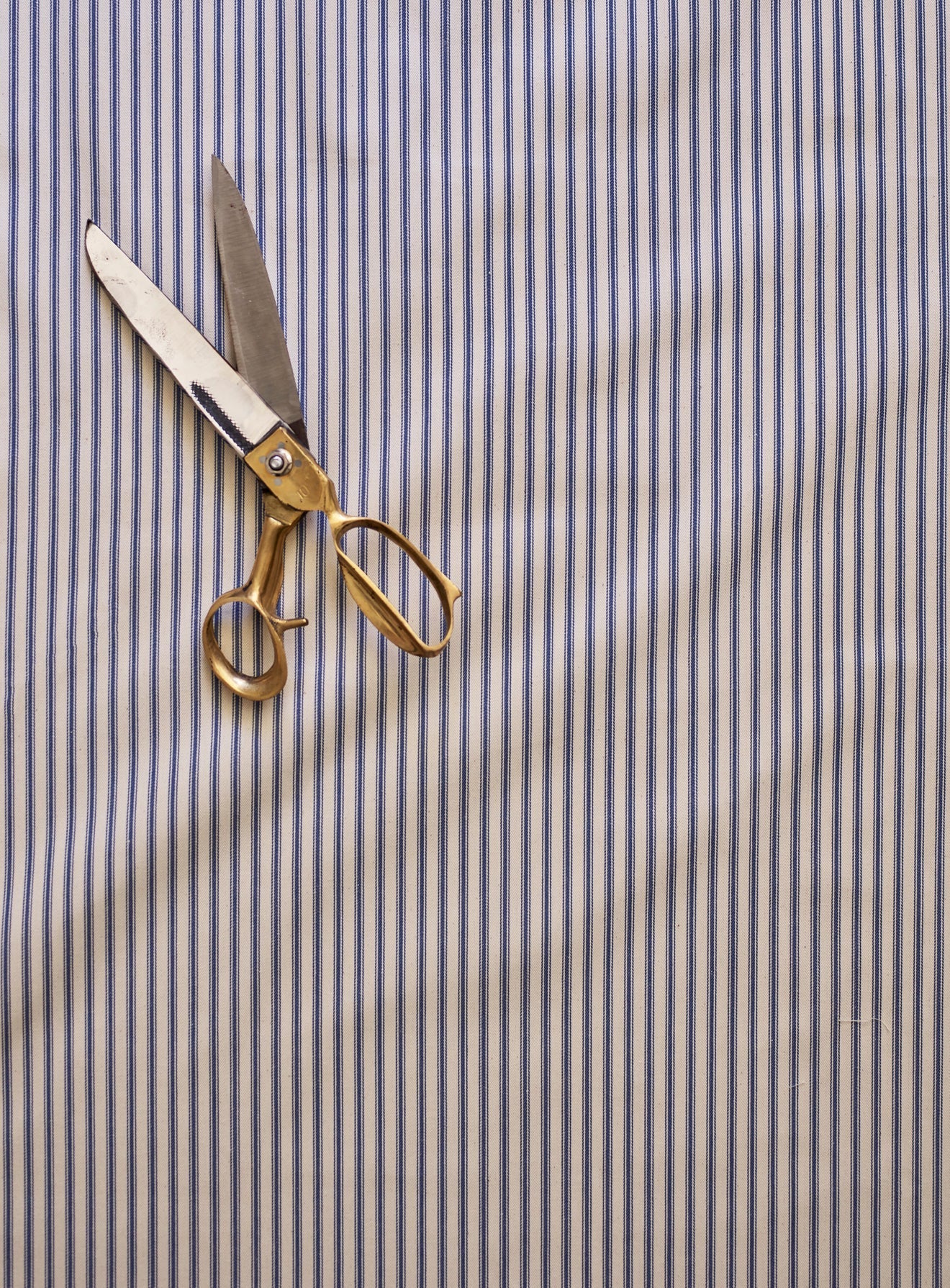 Mila Headboard Cover, Blue Ticking Stripe