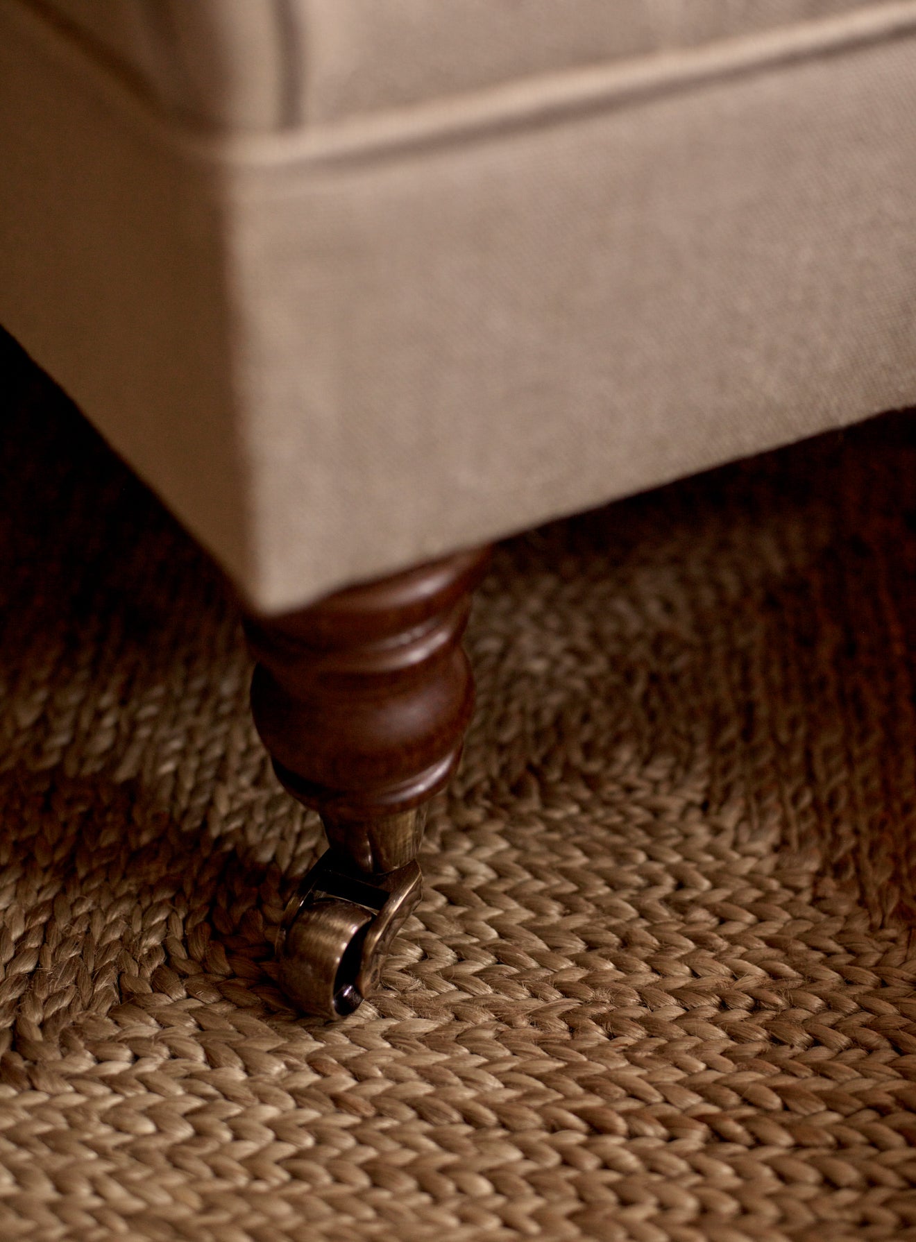 Elbert Footstool, Heritage Ochre Stripe
