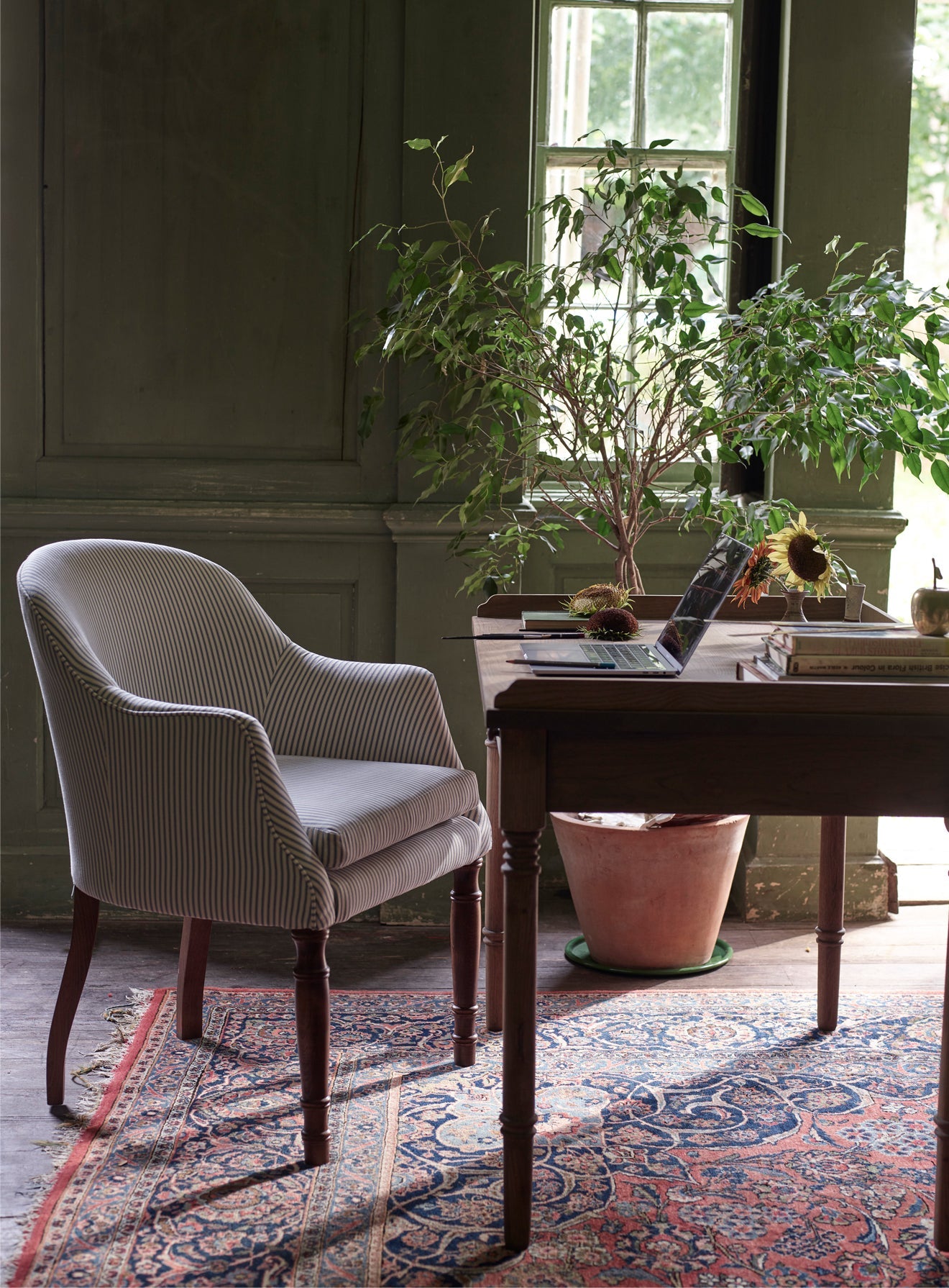 Bennett Library Chair, Soft Sage Cotton